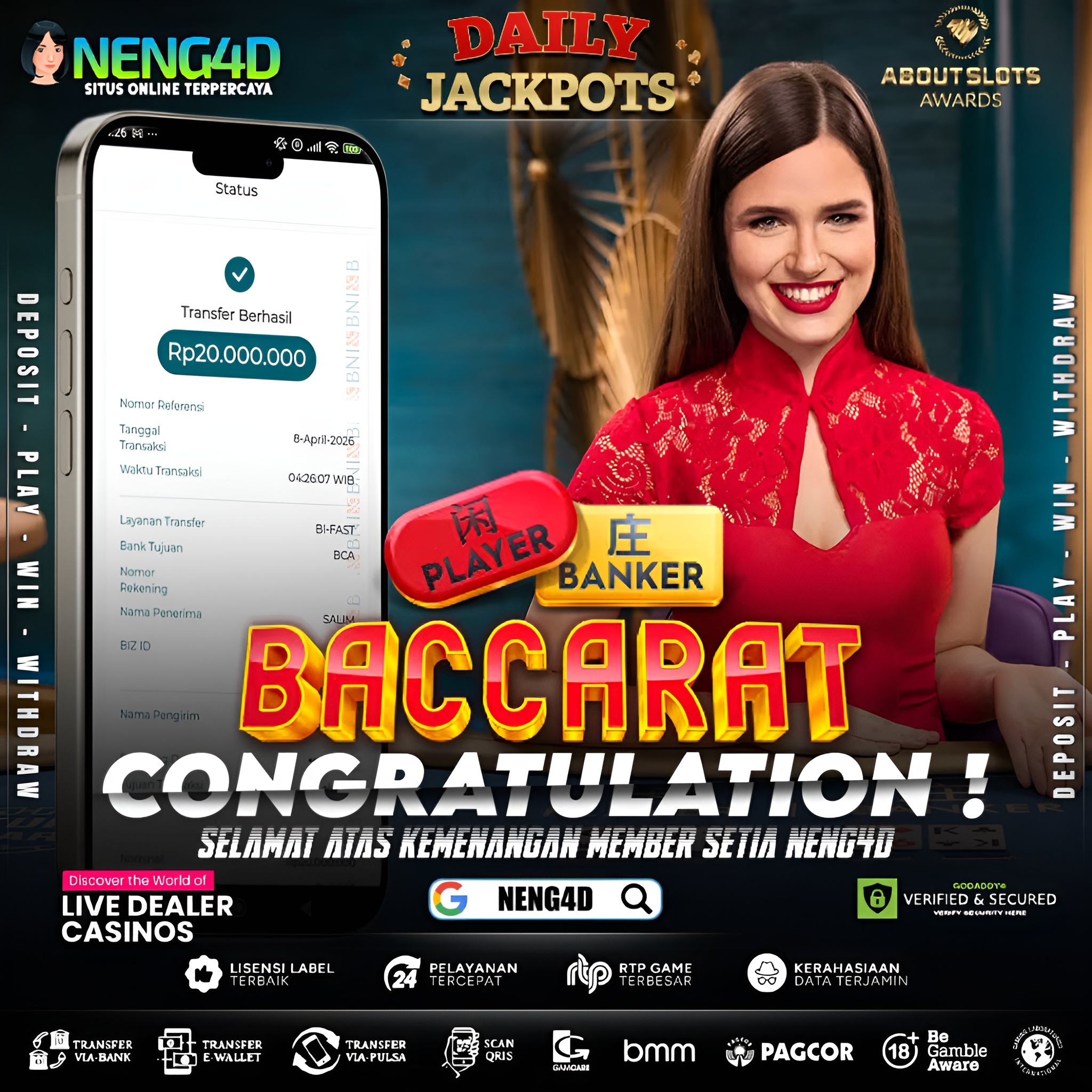 KEMENANGAN 20 JUTA DI LIVE GAMES BACCARAT