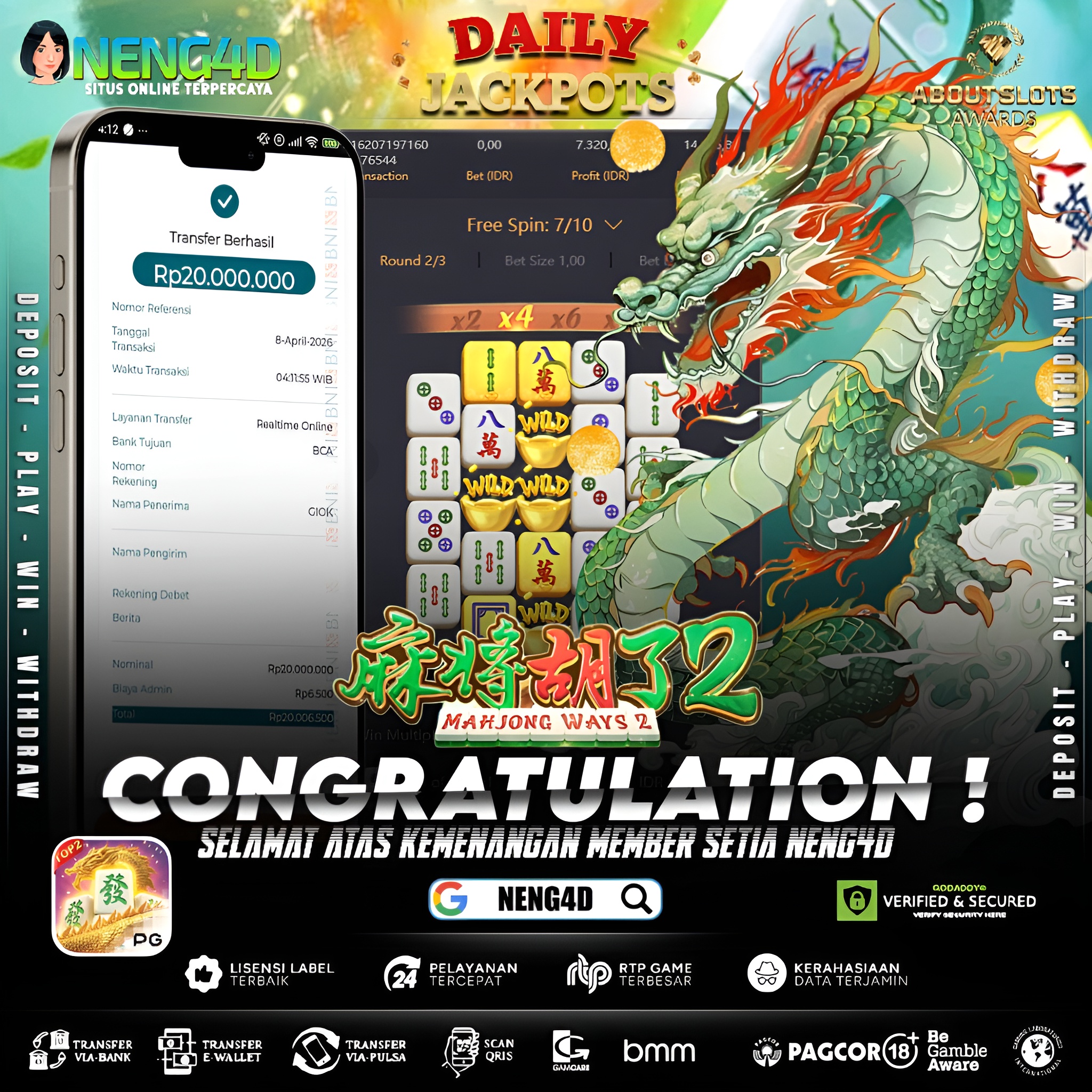 KEMENANGAN 20 JUTA DI MAHJONG WAYS 2