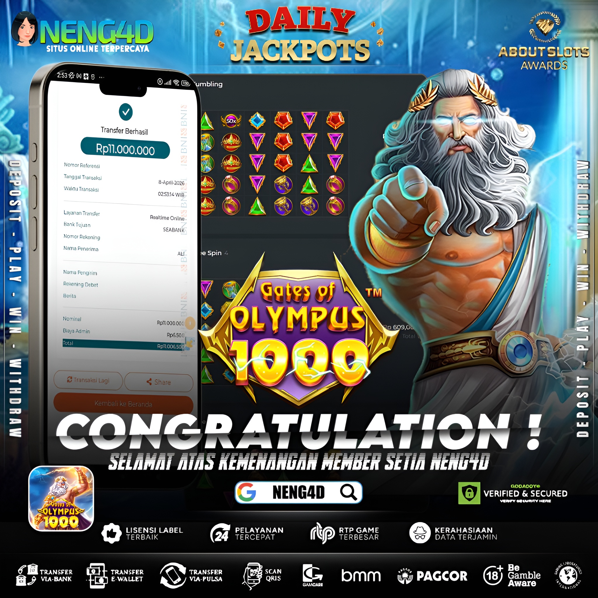 KEMENANGAN 11 JUTA DI GATES OF OLYMPUS