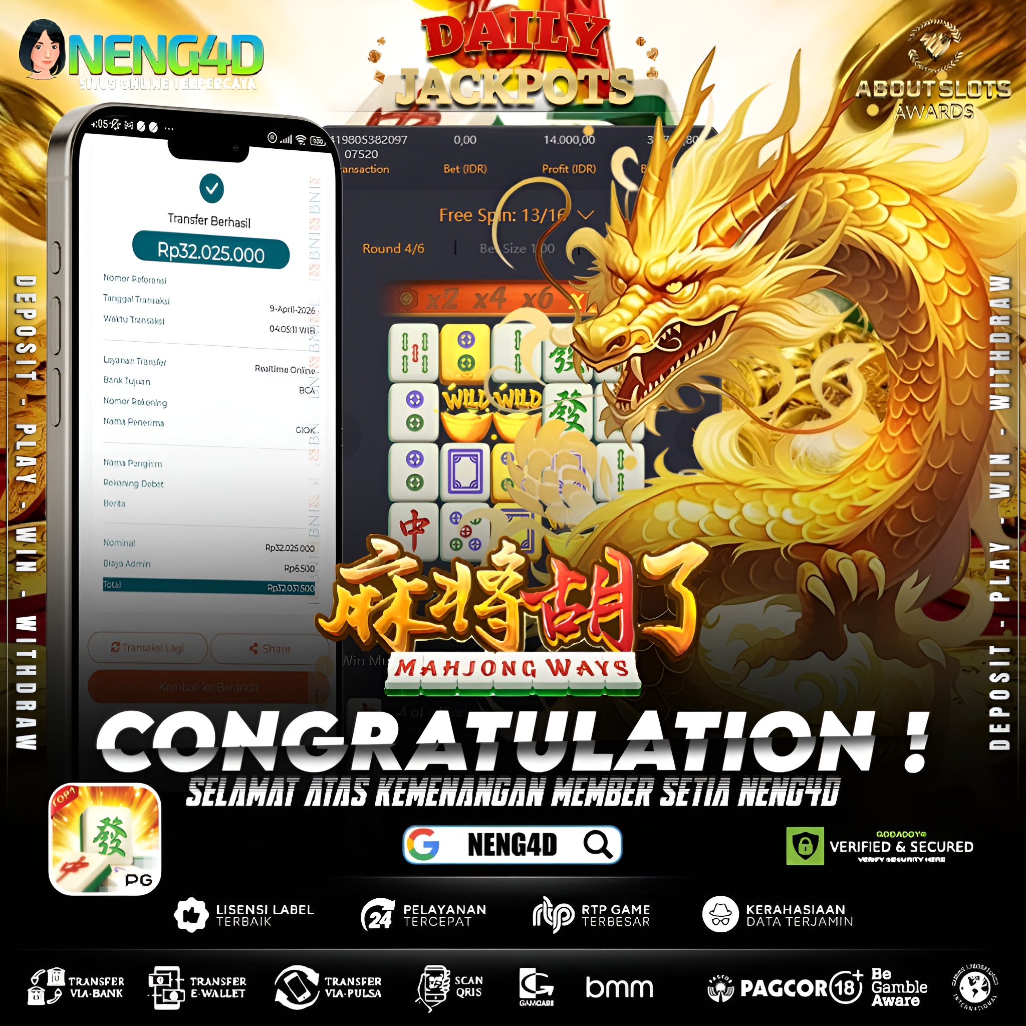 KEMENANGAN 32 JUTA DI MAHJONG WAYS