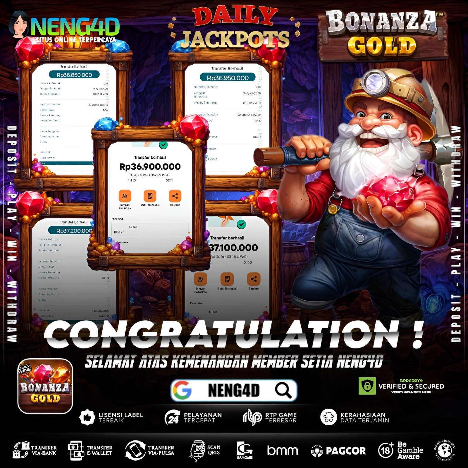 MENANG 185 JUTA DI BONANZA GOLD PROVIDER PRAGMATIC PLAY