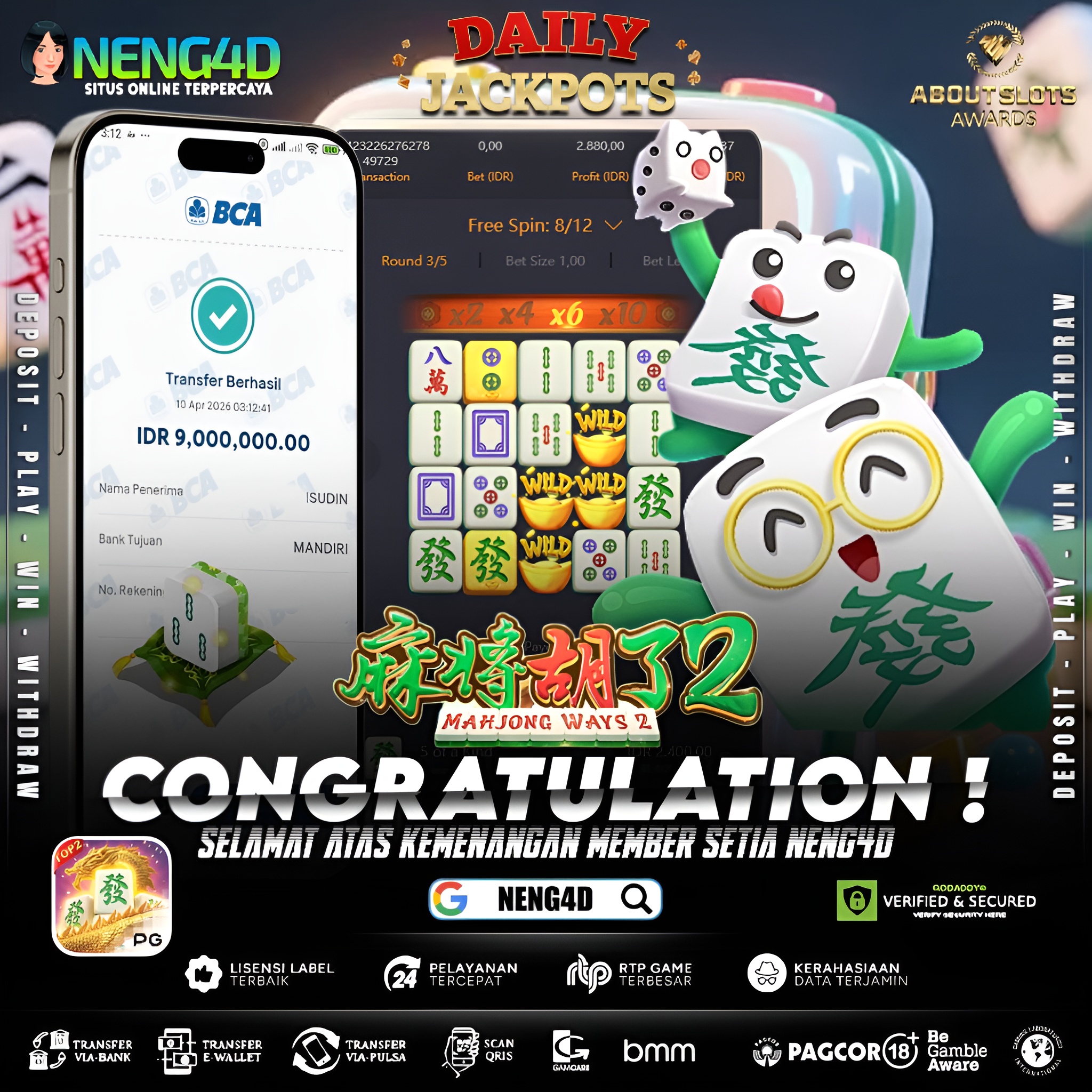 KEMENANGAN 9 JUTA DI MAHJONG WAYS 2