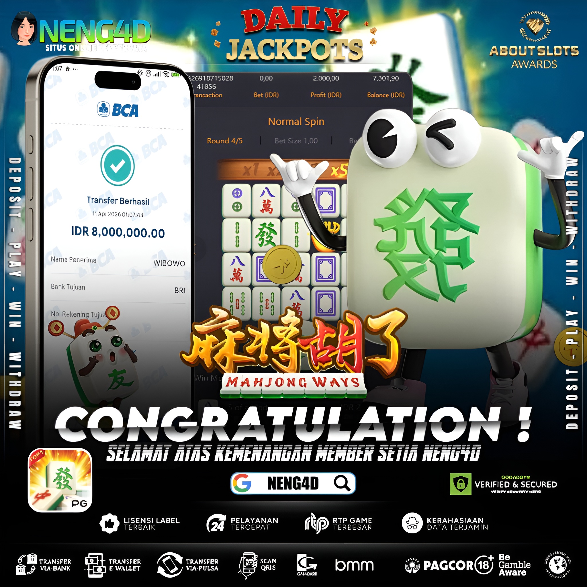 KEMENANGAN 8 JUTA DI MAHJONG WAYS