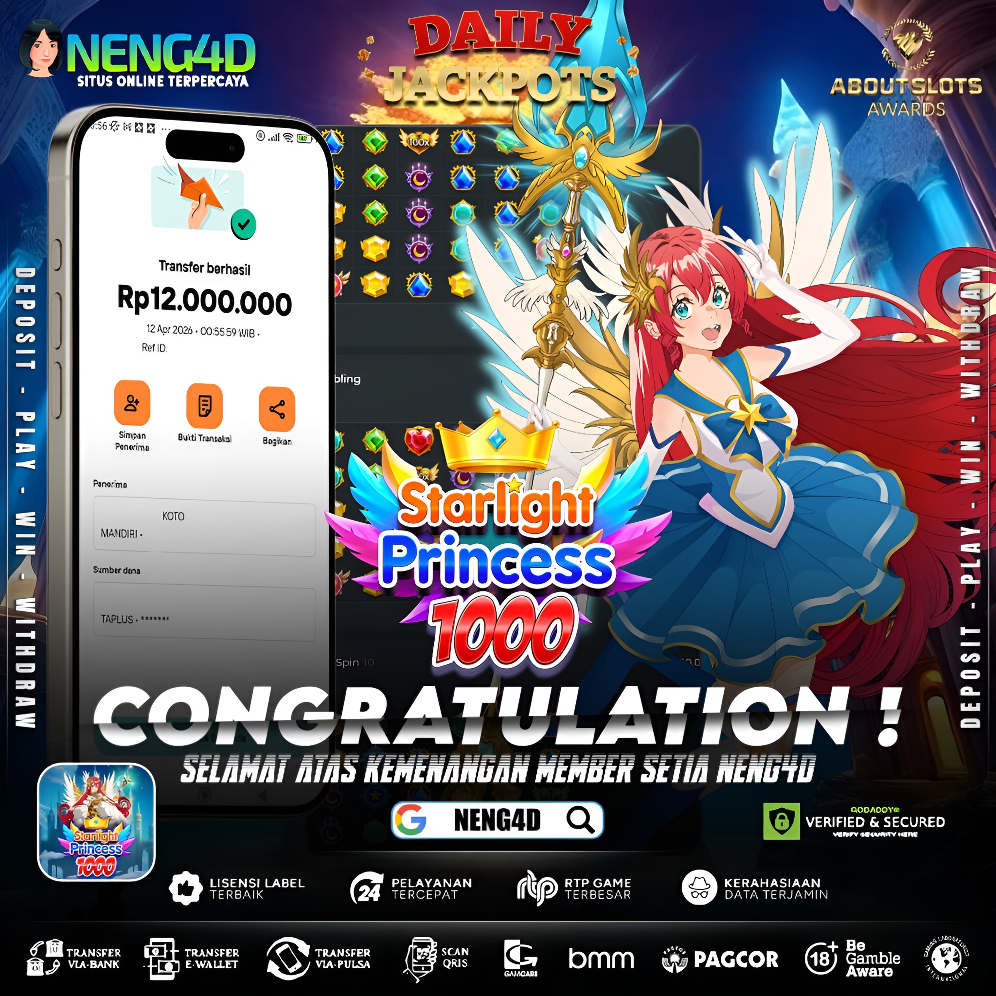 KEMENANGAN 12 JUTA DI STARLIGHT PRINCESS 1000