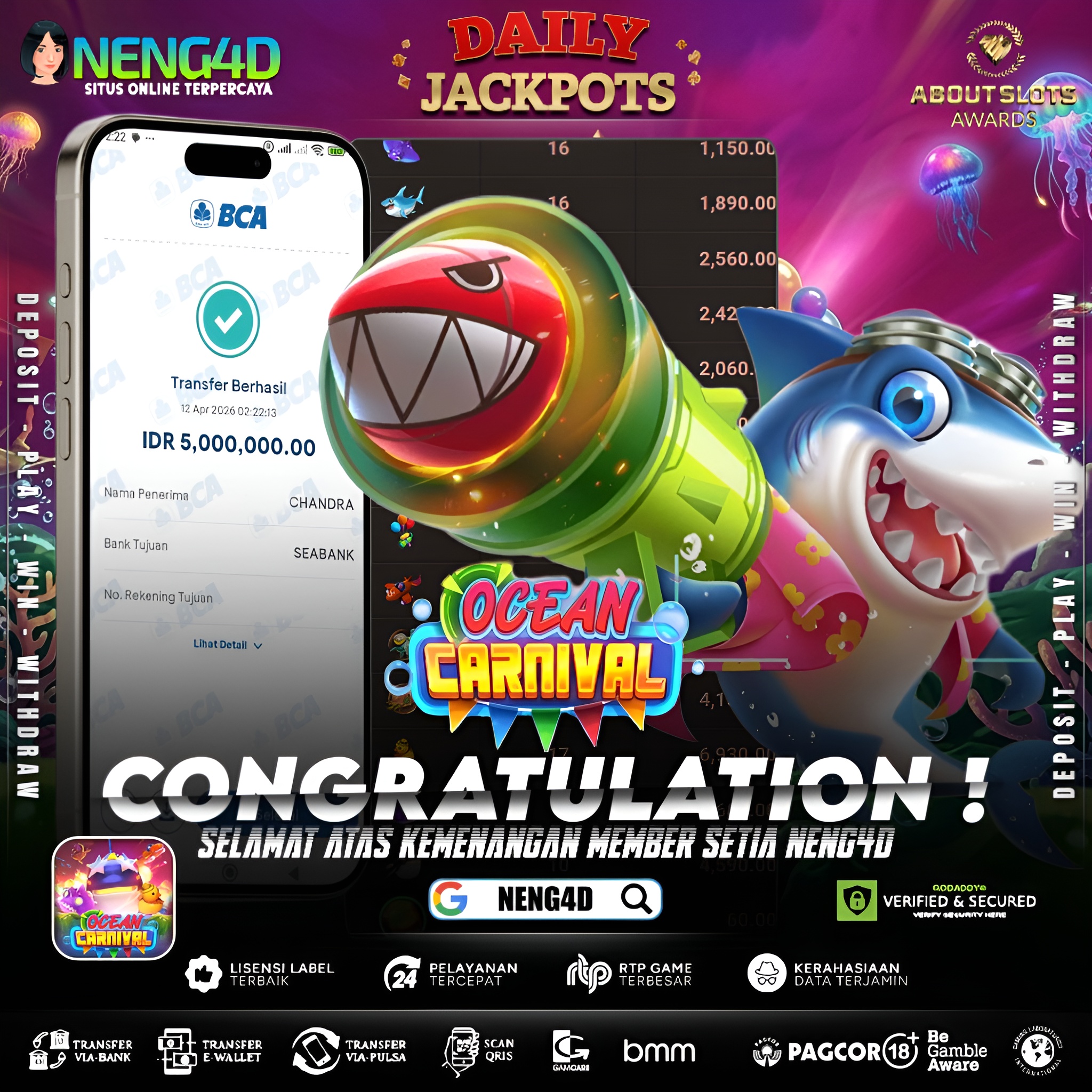 KEMENANGAN 5 JUTA DI FISHING OCEAN CARNIVAL