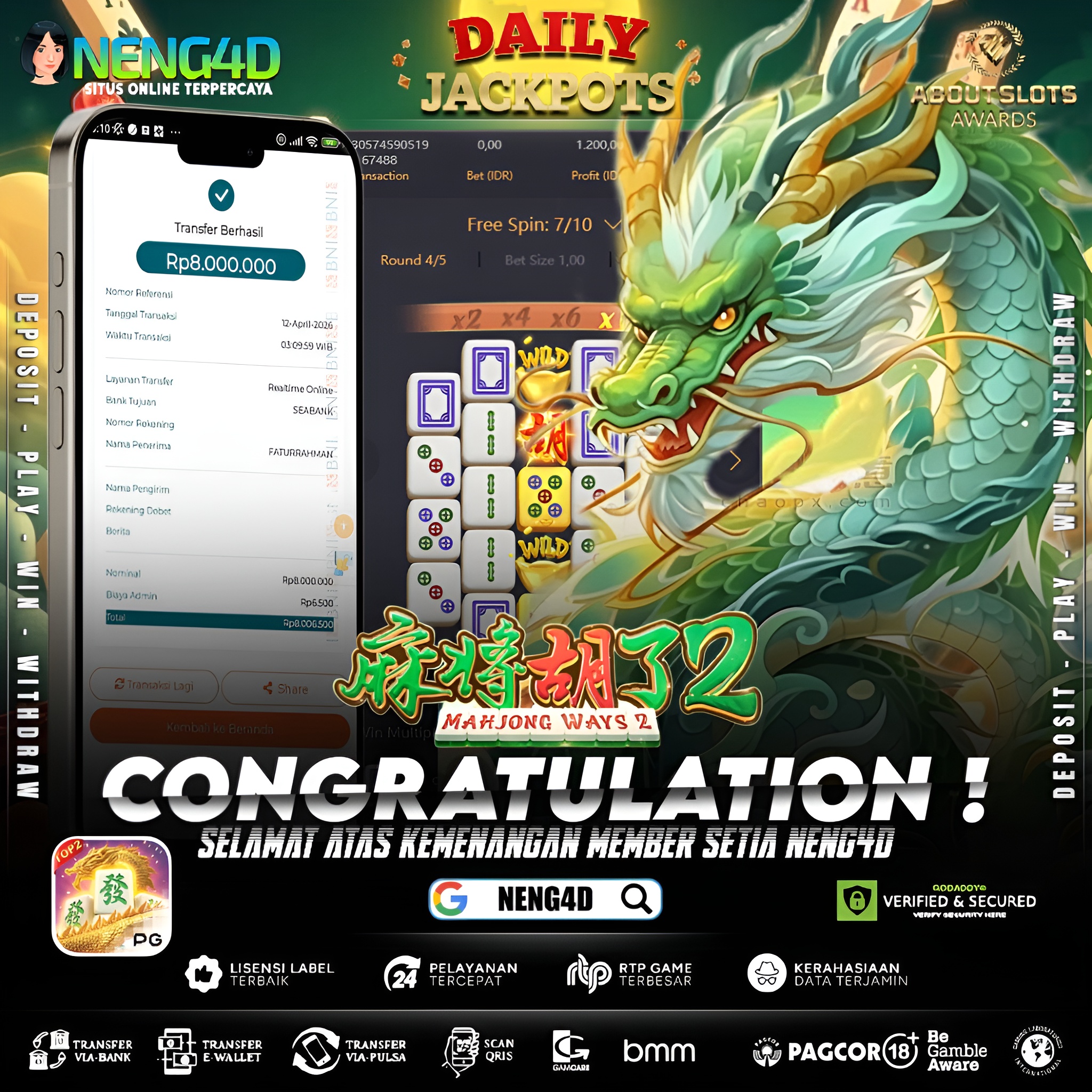 KEMENANGAN 8 JUTA DI MAHJONG WAYS 2