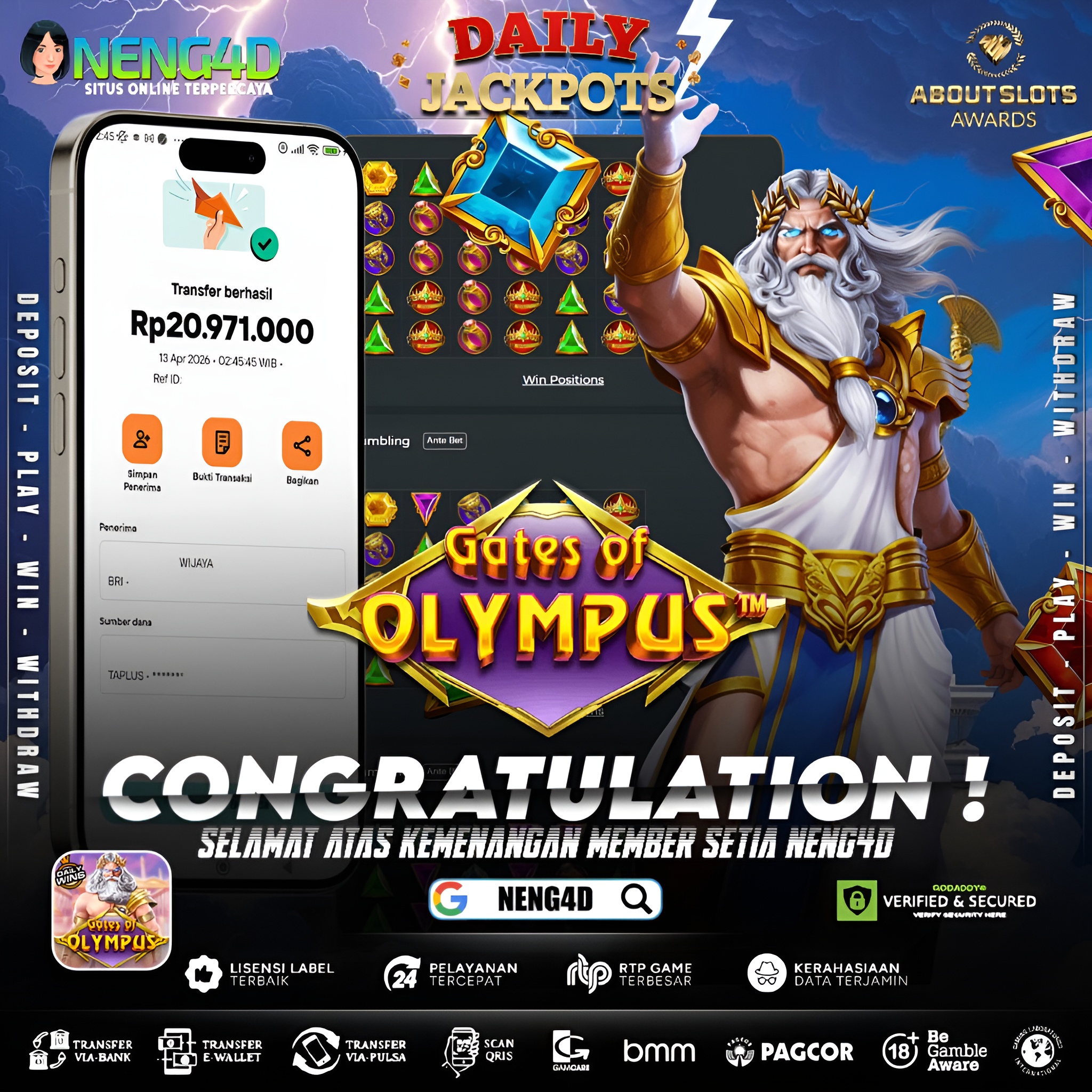 KEMENANGAN 20 JUTA DI GATES OF OLYMPUS