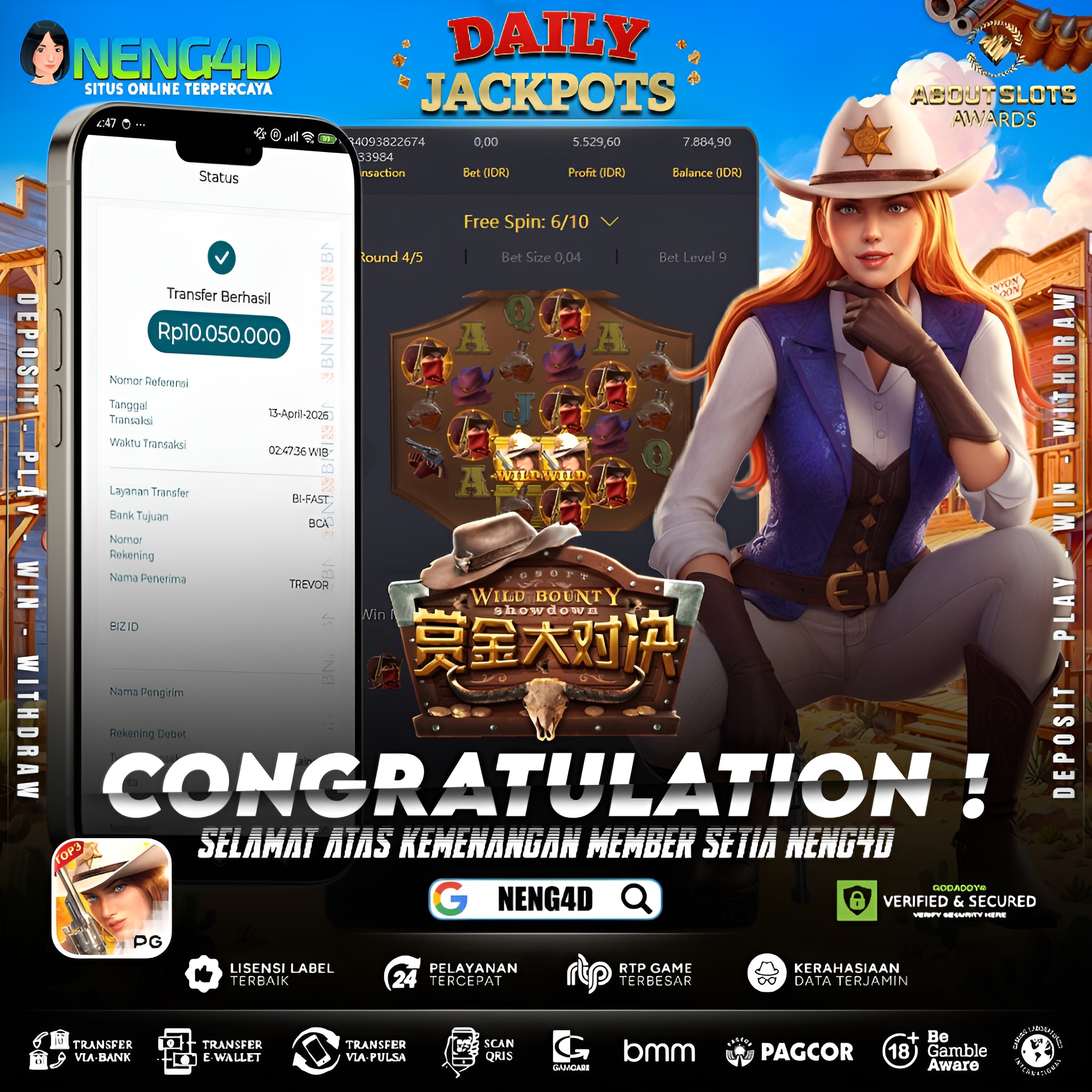 KEMENANGAN 10 JUTA DI WILD BOUNTY SHOWDOWN