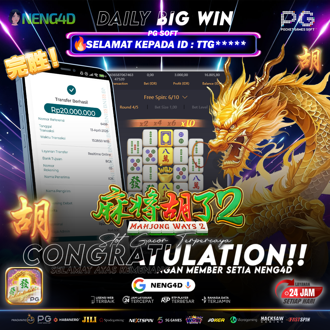 PG SOFT - JACKPOT SLOT MAHJONG WAYS 2 Rp.20.000.000