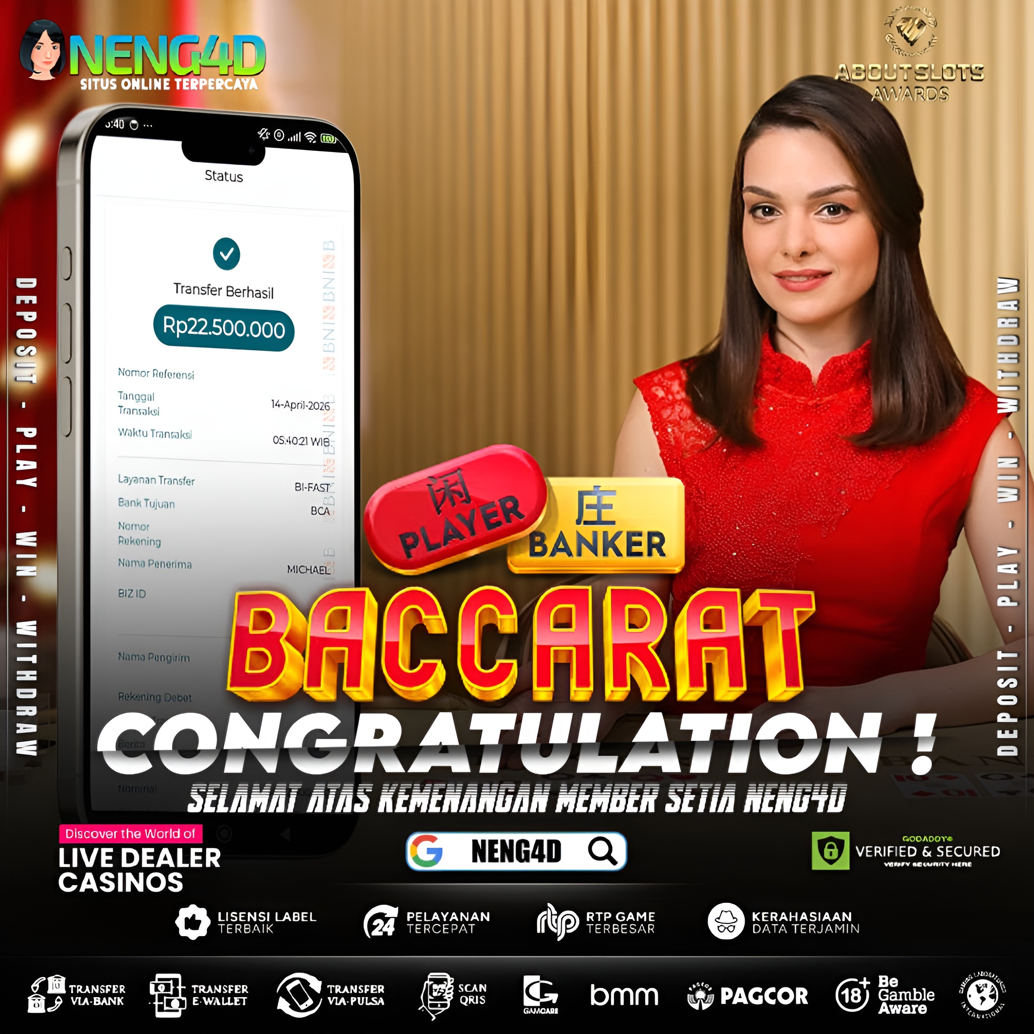 KEMENANGAN 22 JUTA DI LIVE GAMES BACCARAT
