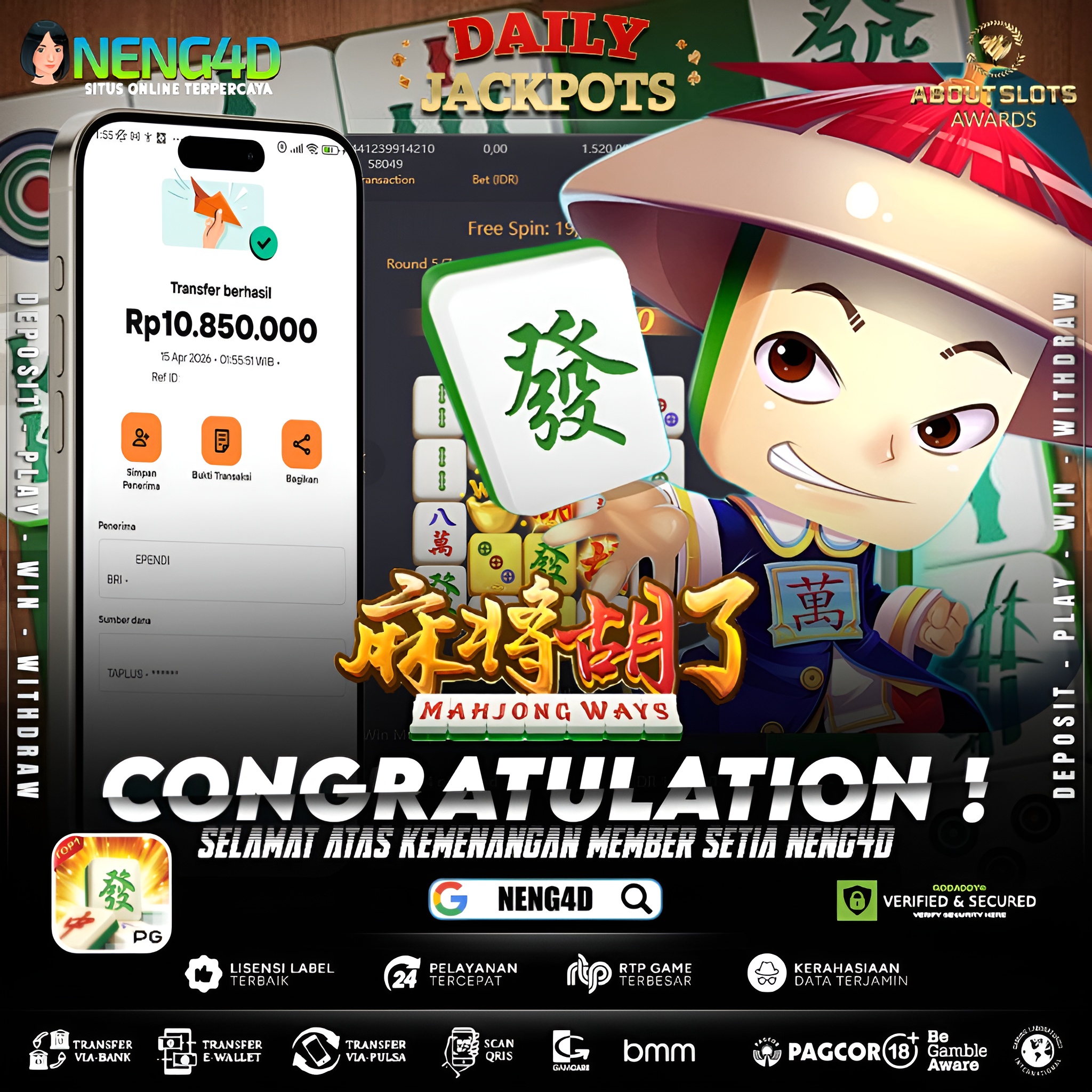 KEMENANGAN 10 JUTA DI MAHJONG WAYS