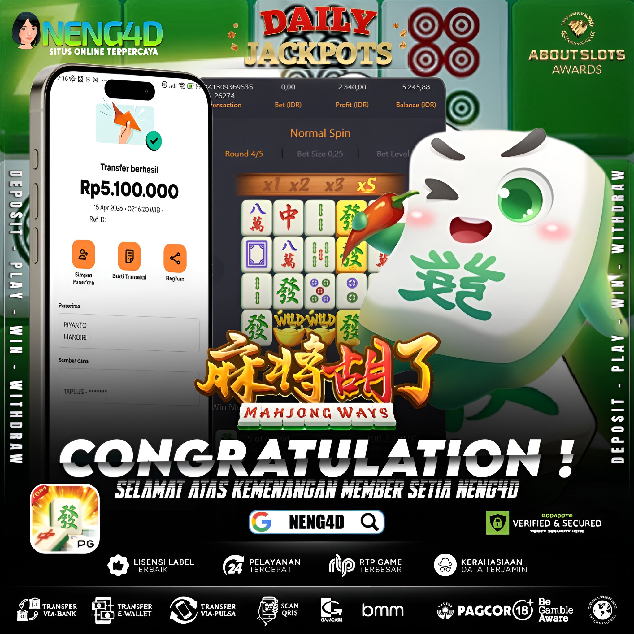 KEMENANGAN 5 JUTA DI MAHJONG WAYS