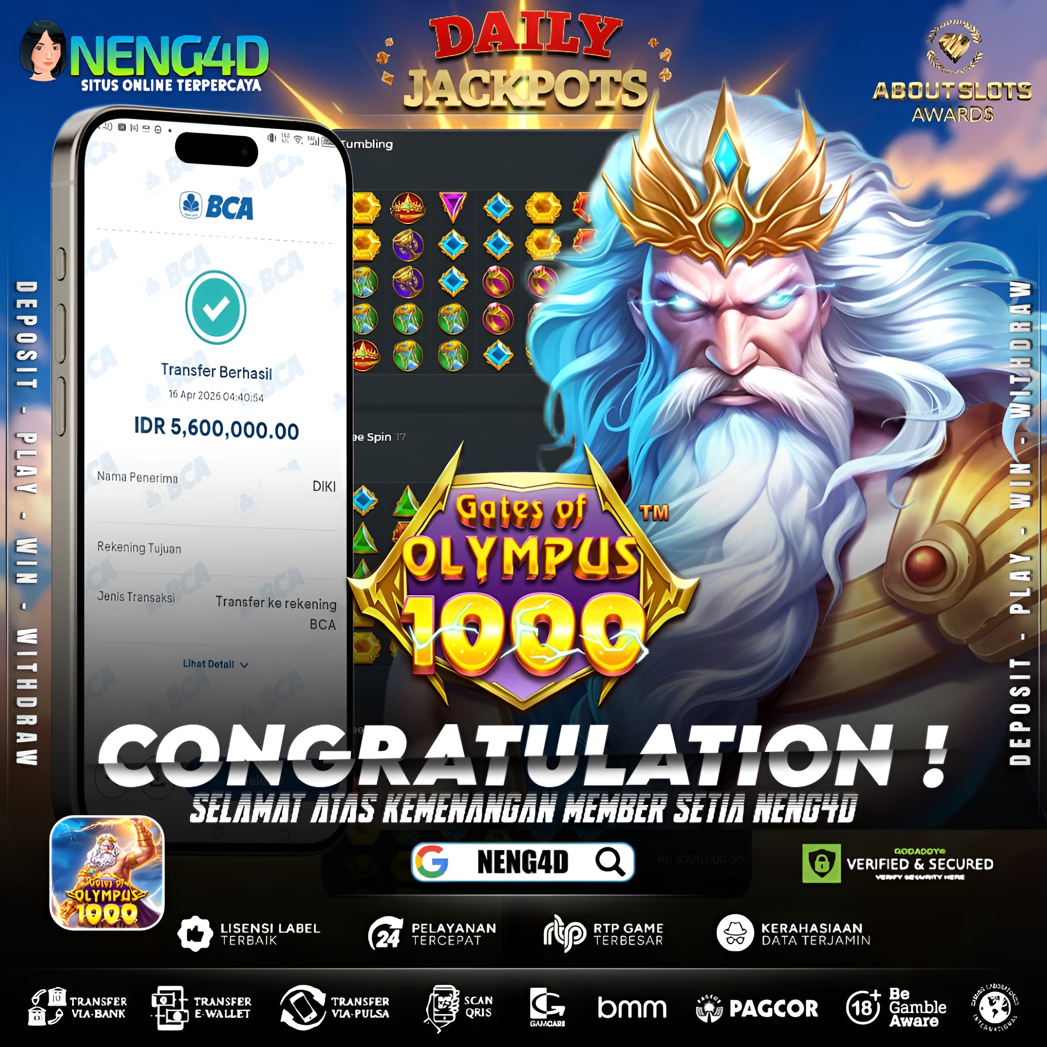 *KEMENANGAN 5 JUTA DI GATES OF OLYMPUS 1000*