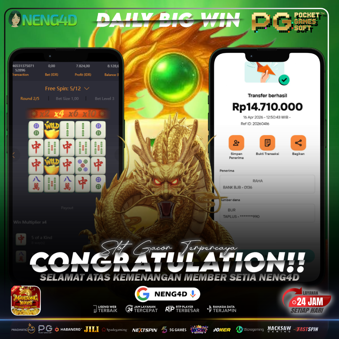 Kombinasi Merah! Mahjong Ways Tembus 14 Juta di NENG4D
