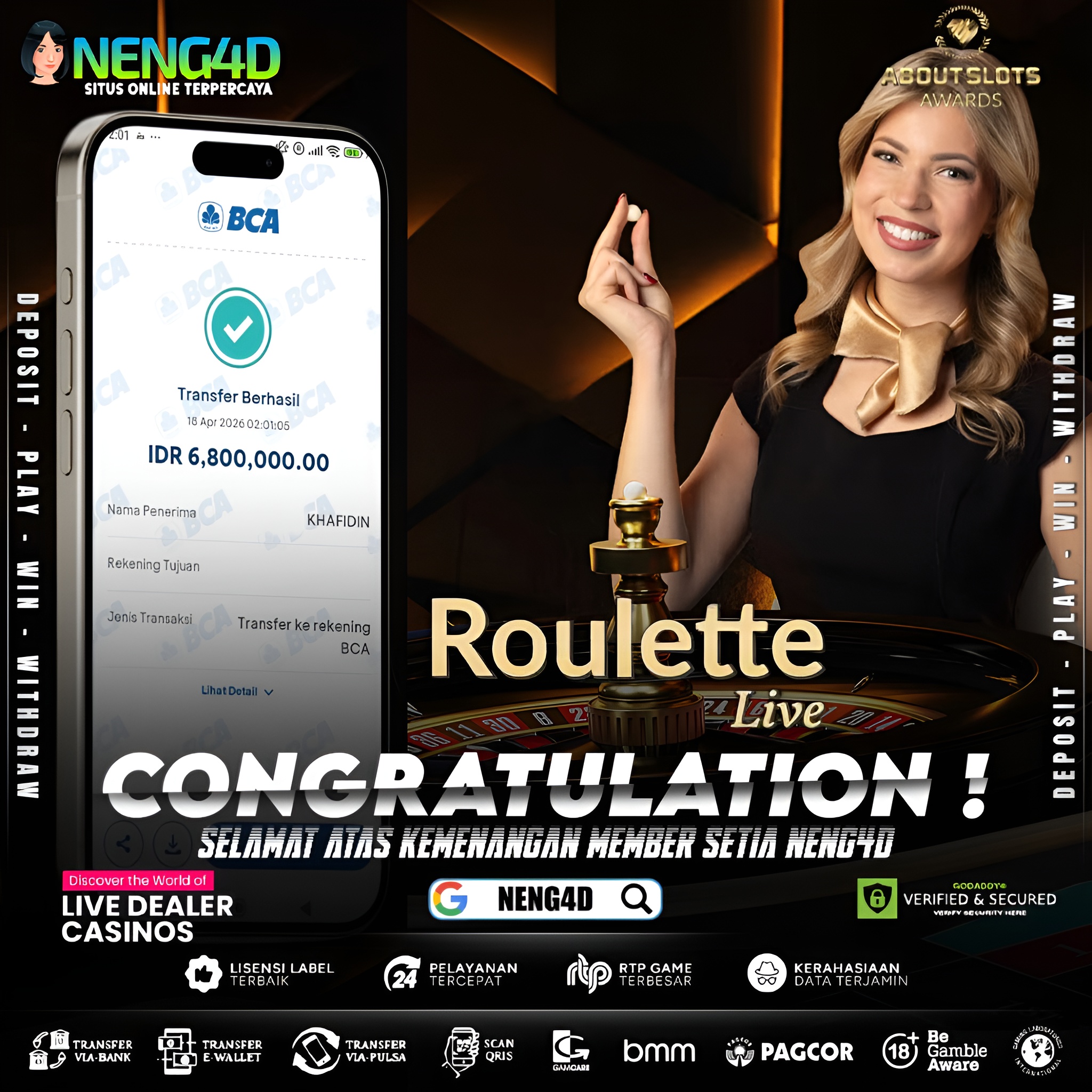 KEMENANGAN 6 JUTA DI LIVE CASINO ROULETTE