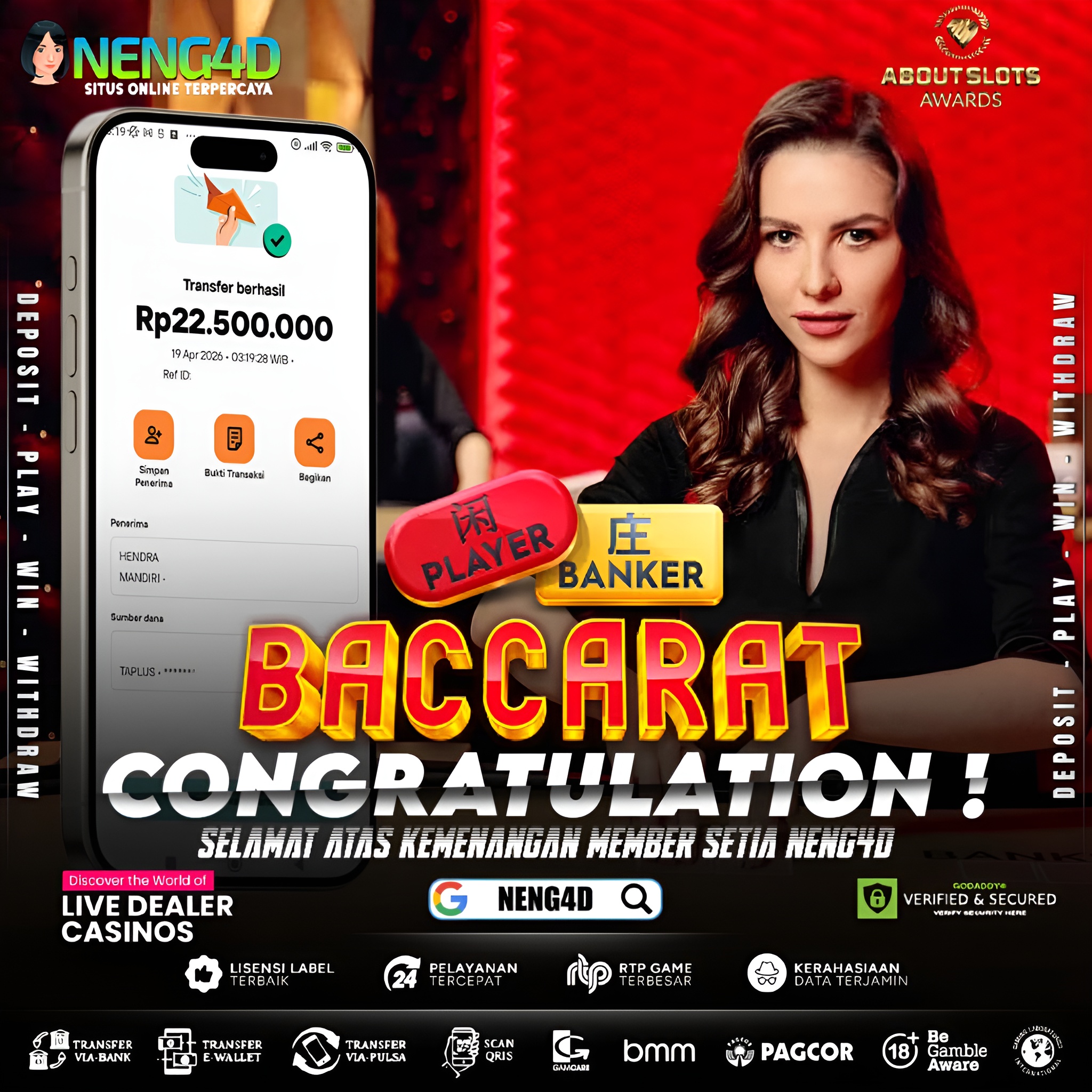 KEMENANGAN 22 JUTA DI LIVE GAMES BACCARAT