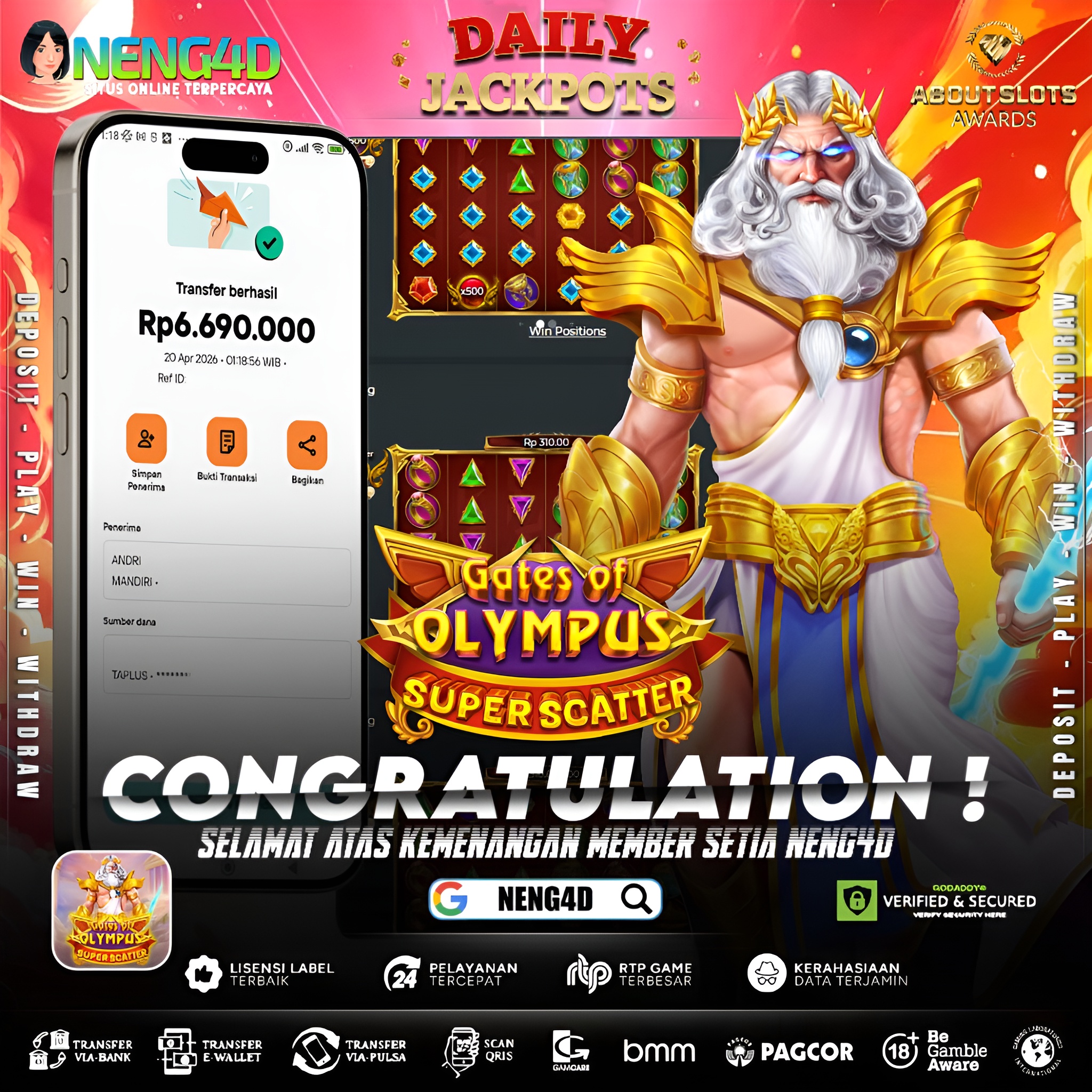 KEMENANGAN 6 JUTA DI GATES OF OLYMPUS SUPER SCATTER