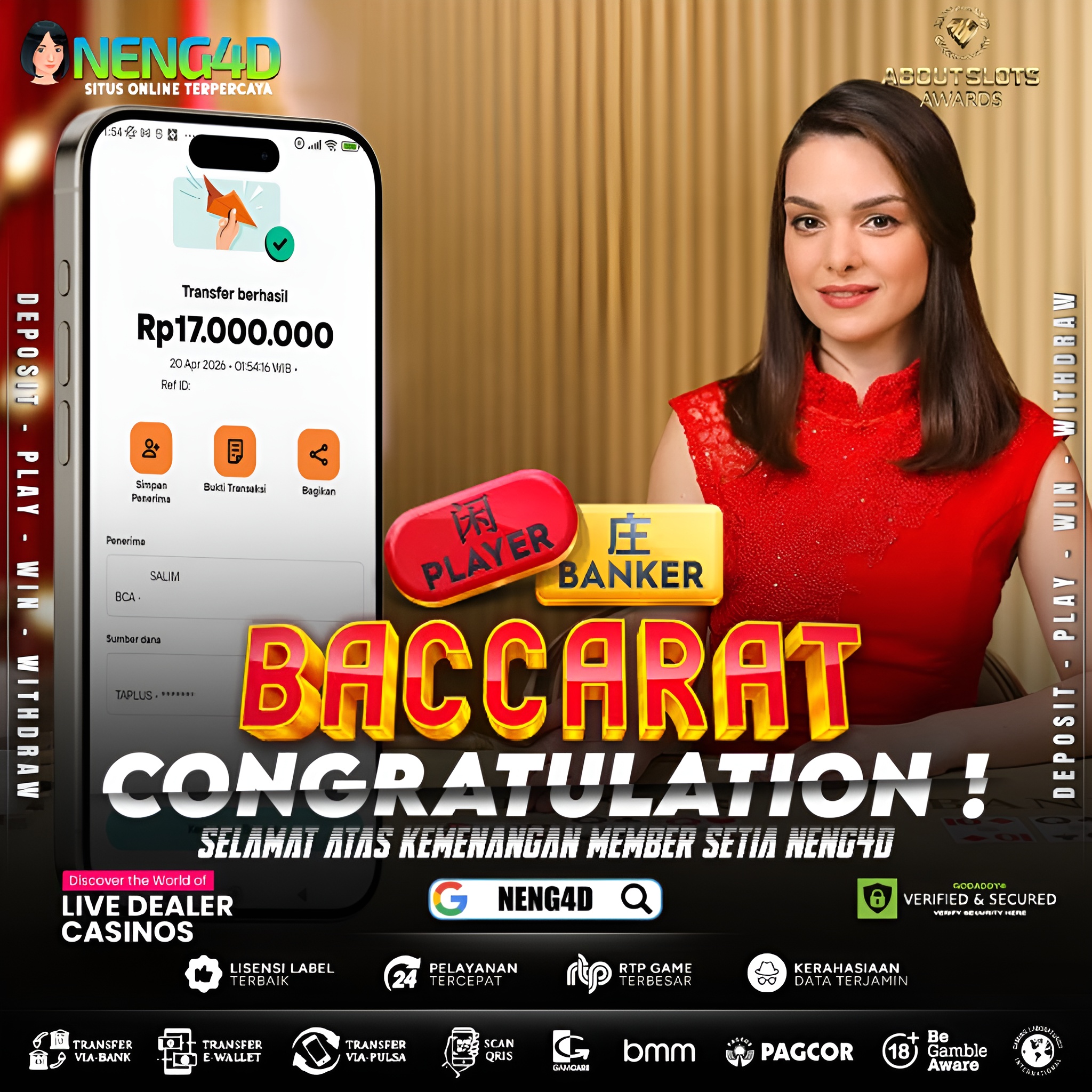 KEMENANGAN 17 JUTA DI LIVE GAMES BACCARAT