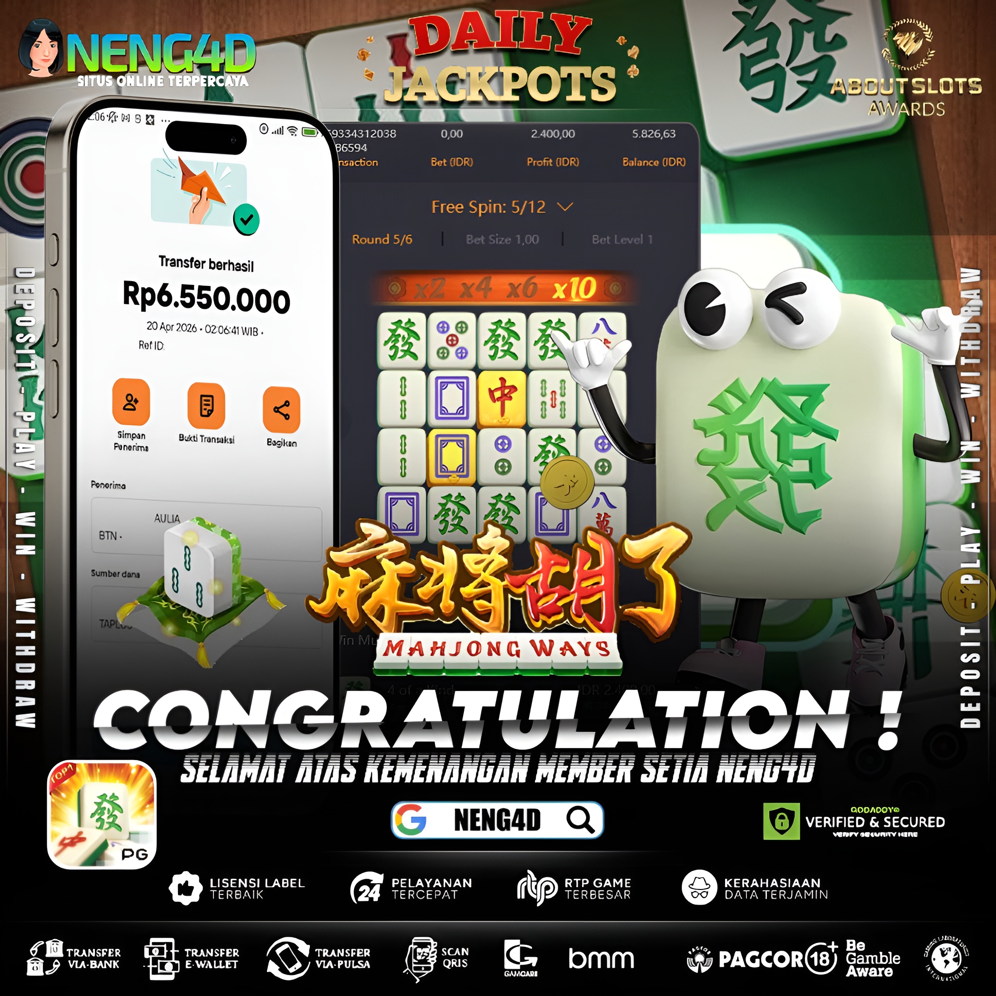 KEMENANGAN 6 JUTA DI MAHJONG WAYS