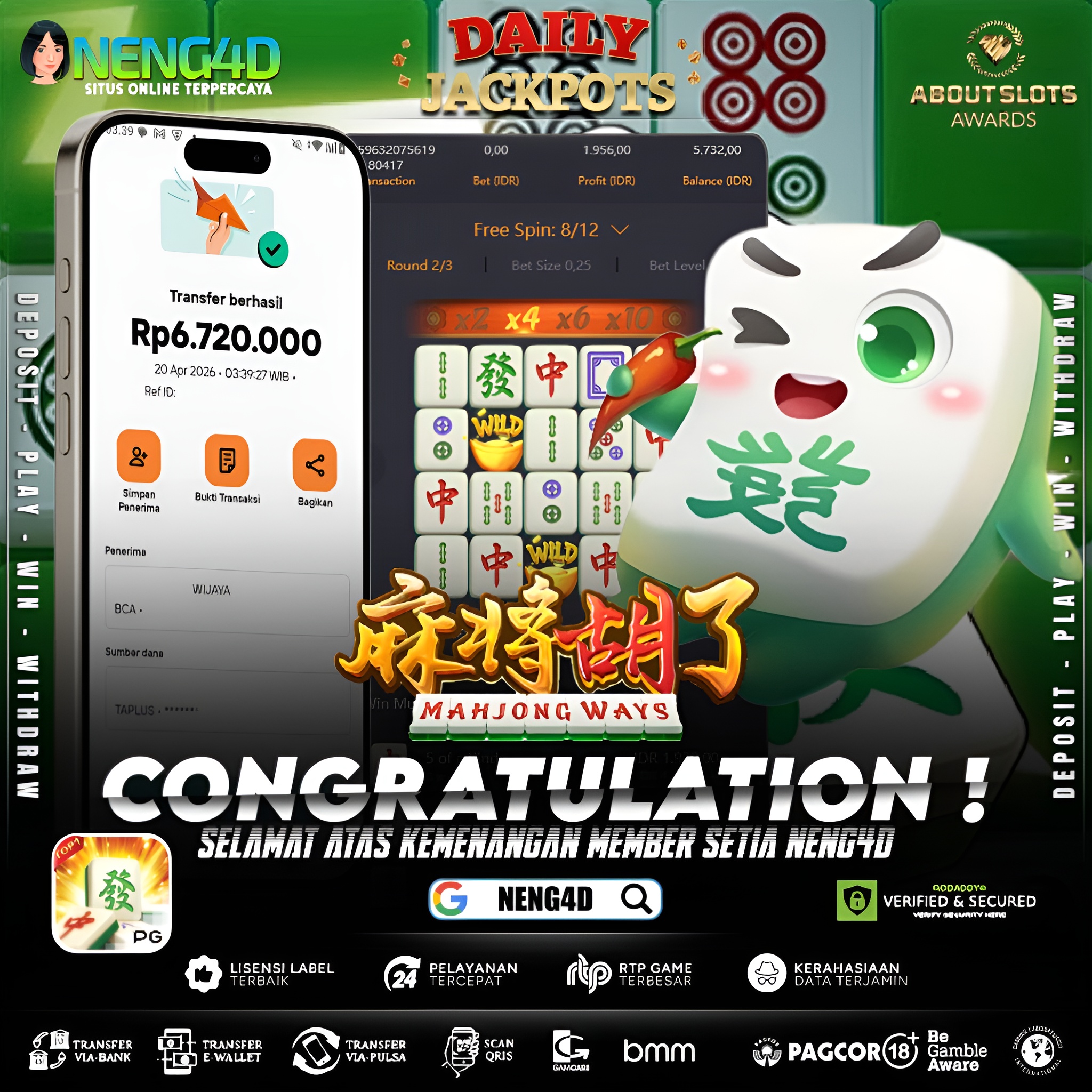 KEMENANGAN 6 JUTA DI MAHJONG WAYS