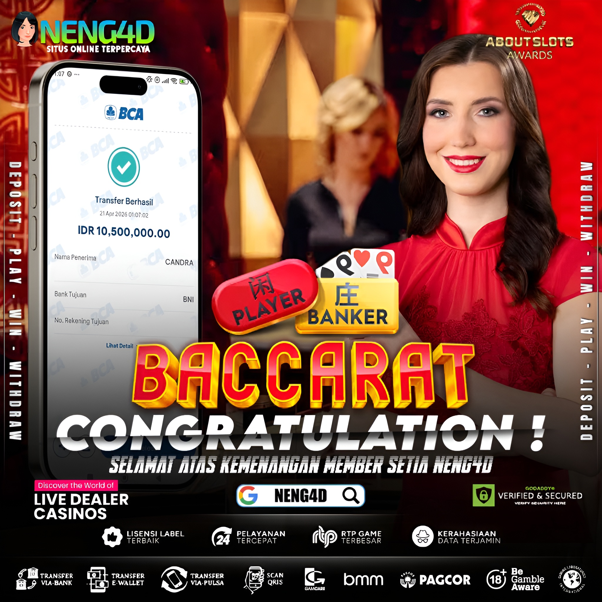 KEMENANGAN 10 JUTA DI LIVE GAMES BACCARAT