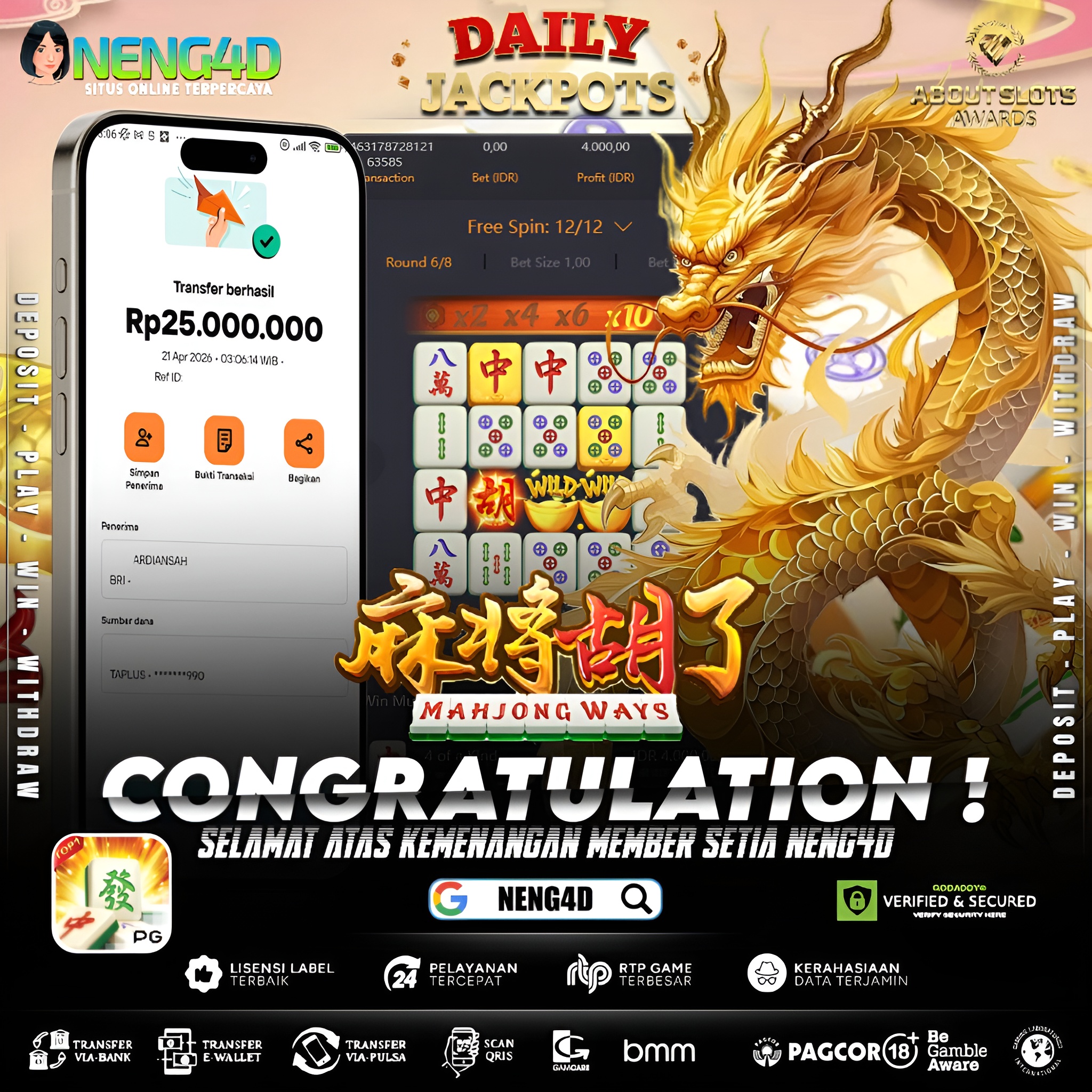 KEMENANGAN 25 JUTA DI MAHJONG WAYS