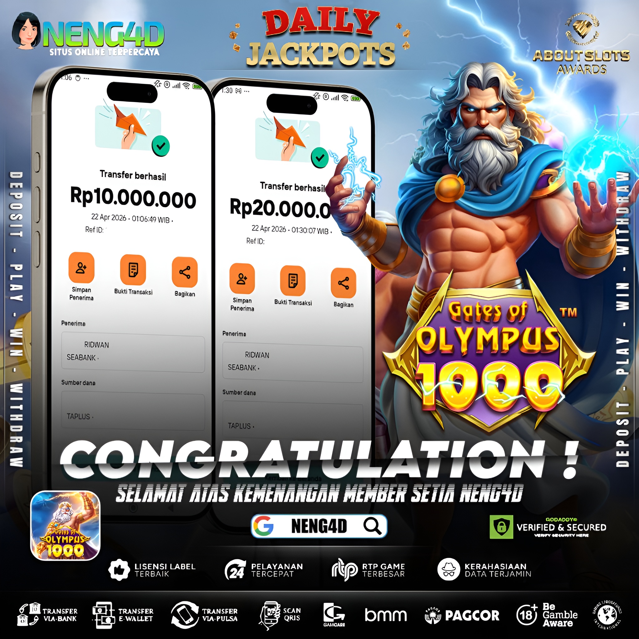 KEMENANGAN 30 JUTA DI GATES OF OLYMPUS 1000