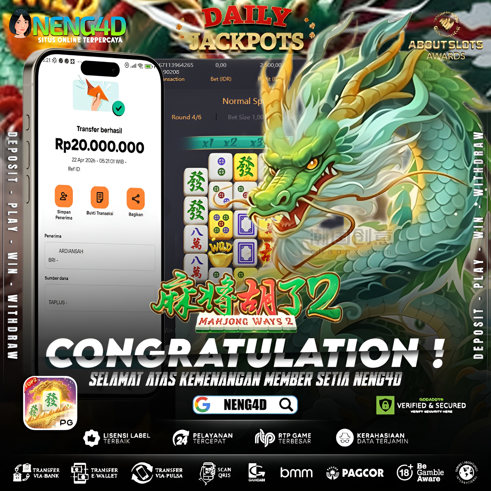 KEMENANGAN 20 JUTA DI MAHJONG WAYS 2