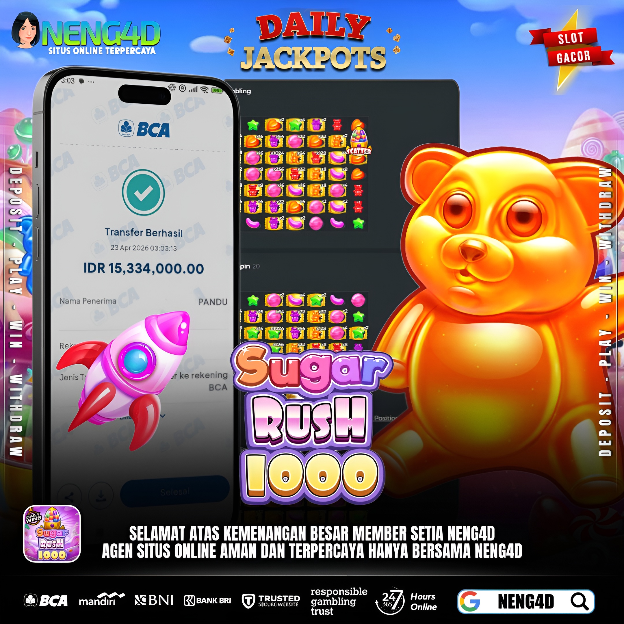 KEMENANGAN FANTASTIS DI SUGAR RUSH 1000!