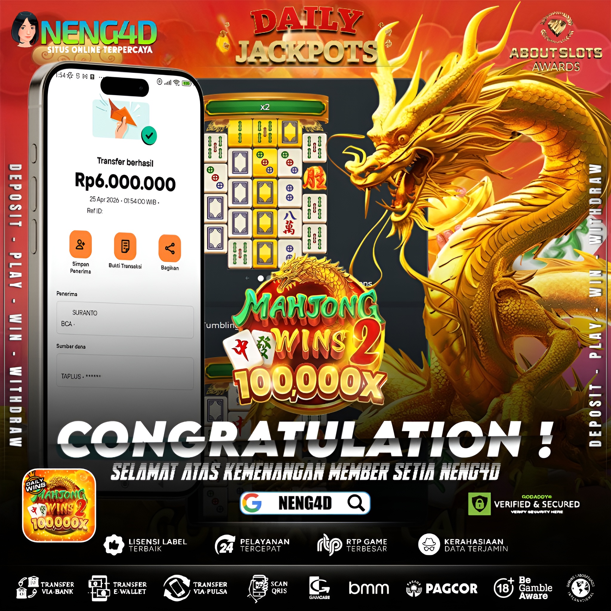 KEMENANGAN 6 JUTA DI MAHJONG WAYS 2