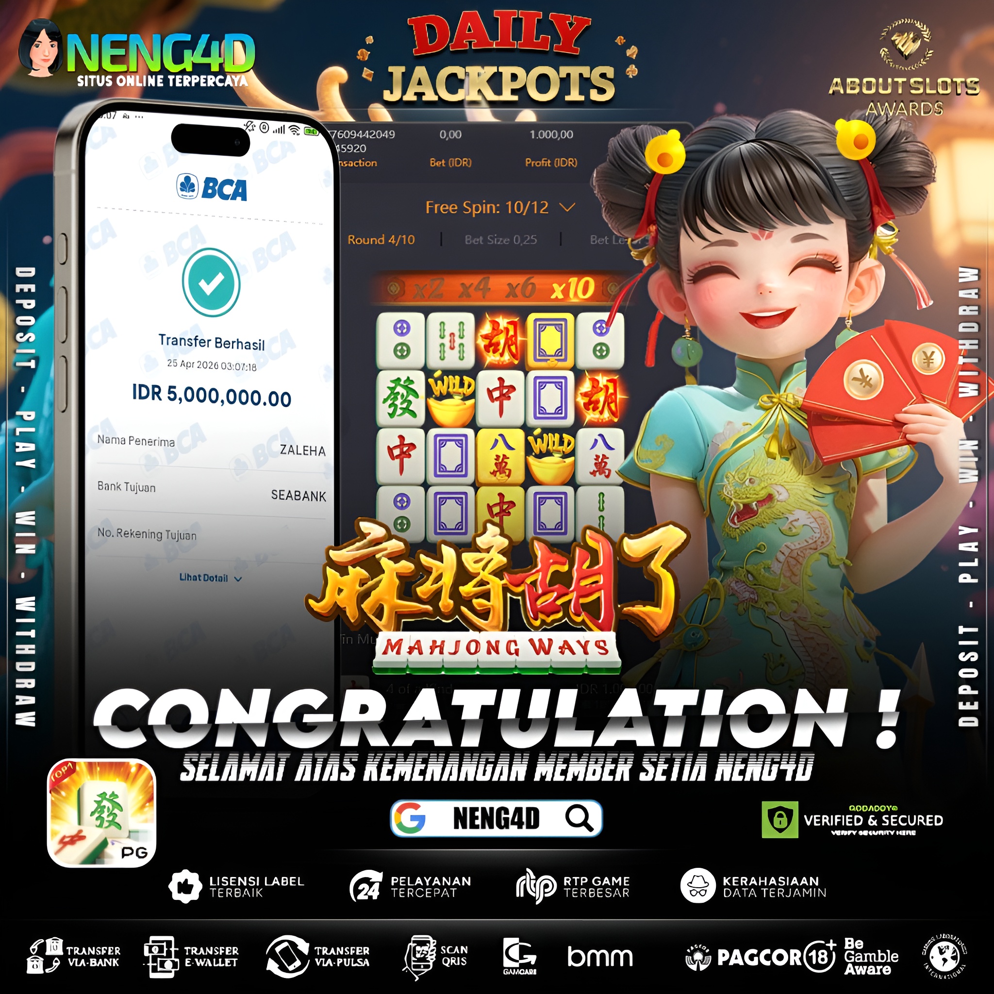 KEMENANGAN 5 JUTA DI MAHJONG WAYS