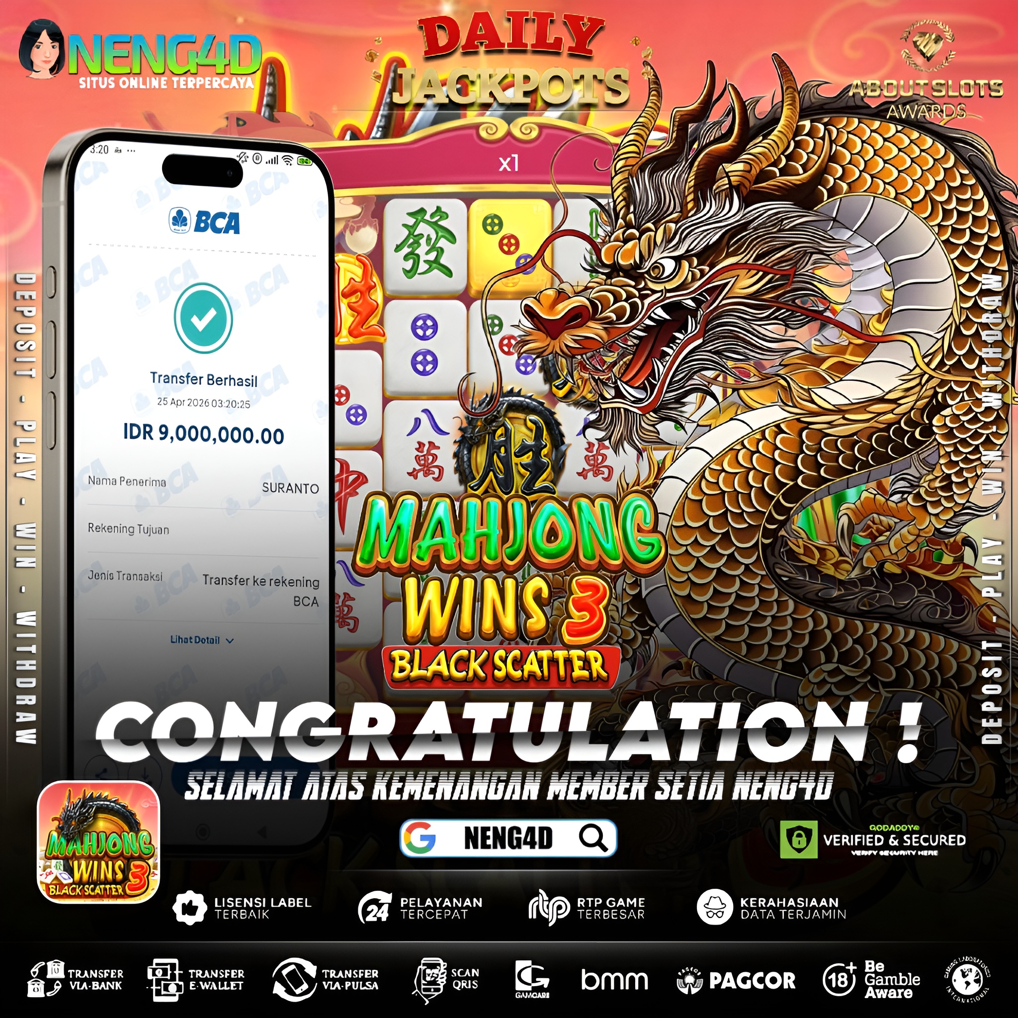 KEMENANGAN 9 JUTA DI MAHJONG WAYS 3 – BLACK SCATTER