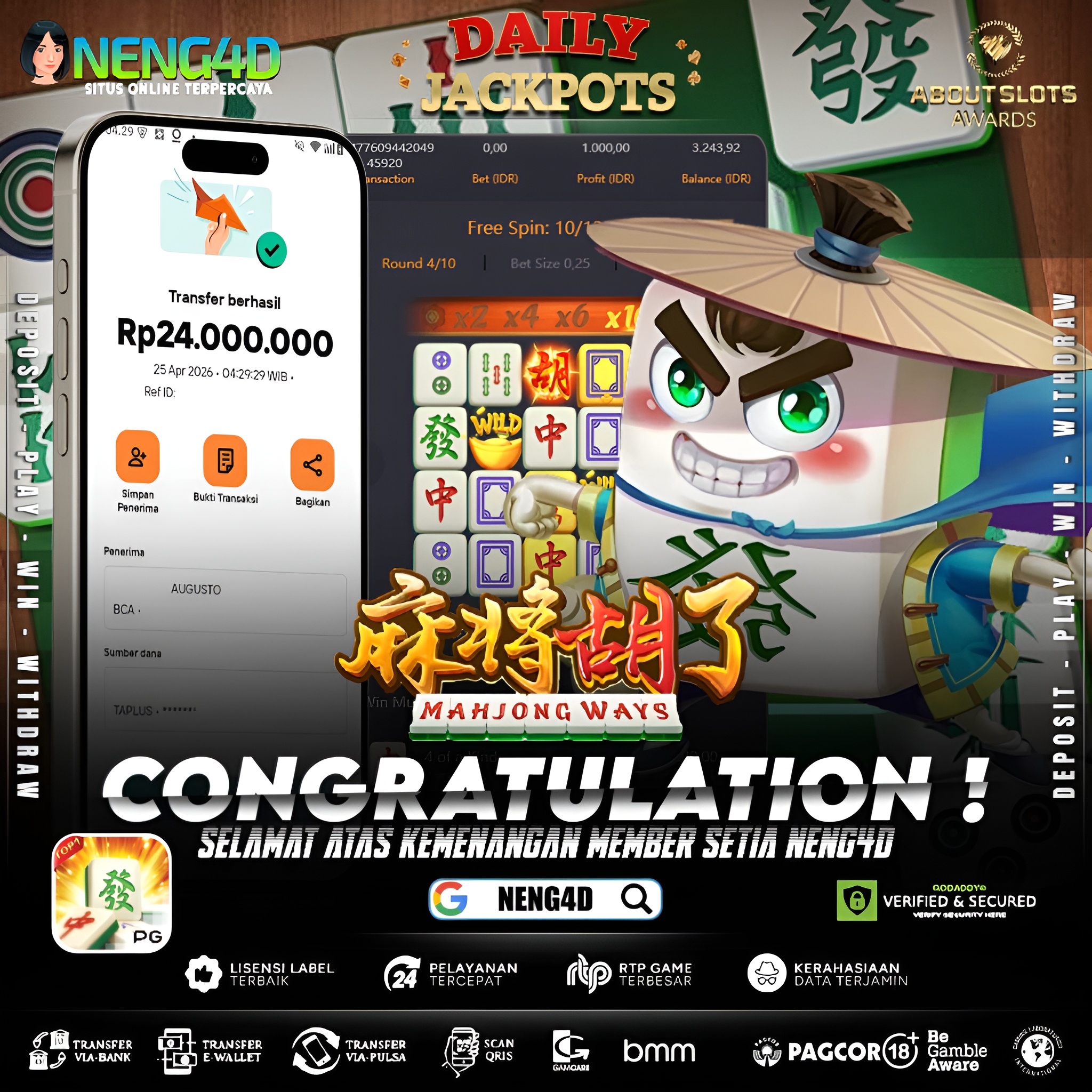KEMENANGAN 24 JUTA DI MAHJONG WAYS