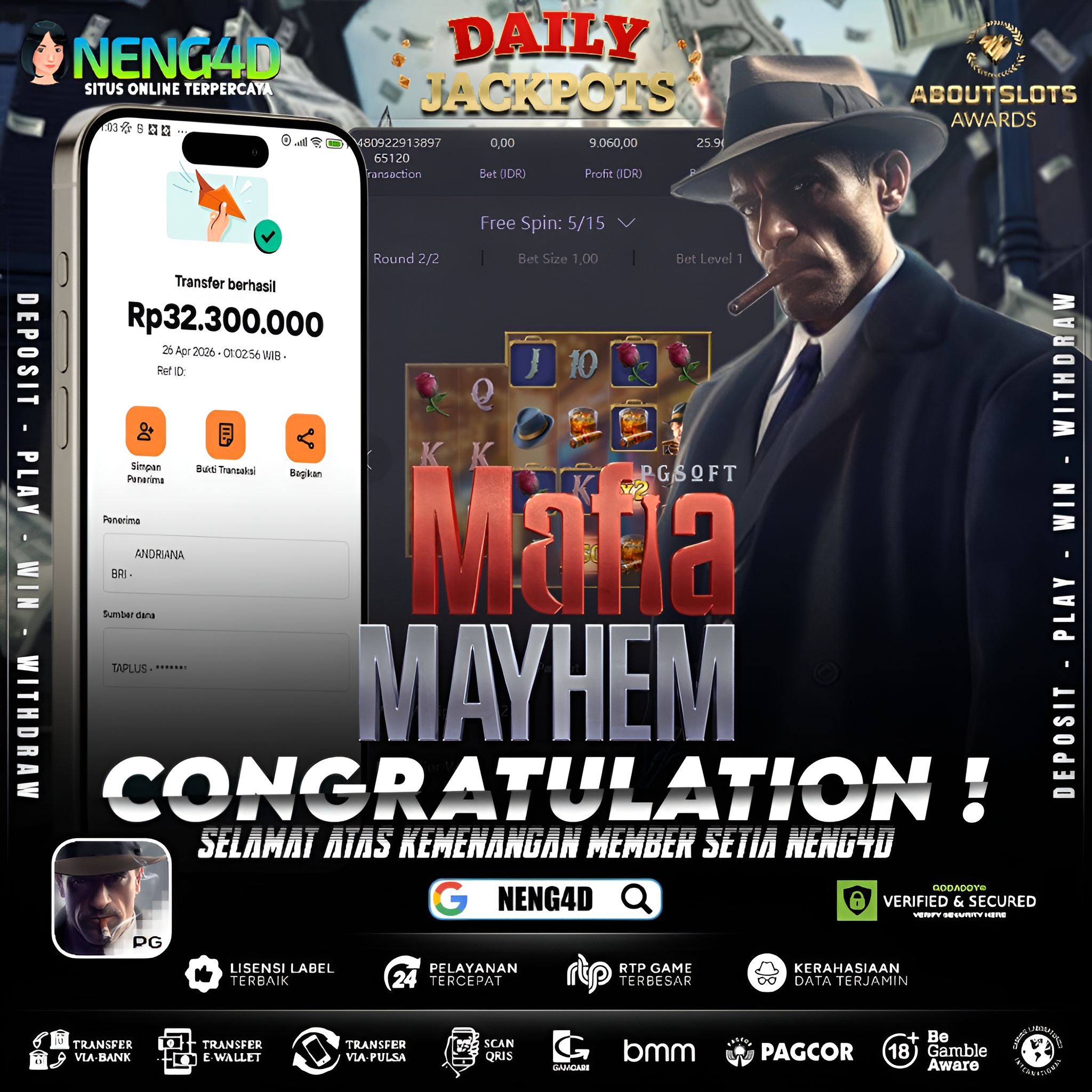 KEMENANGAN 32 JUTA DI MAFIA MAYHEM