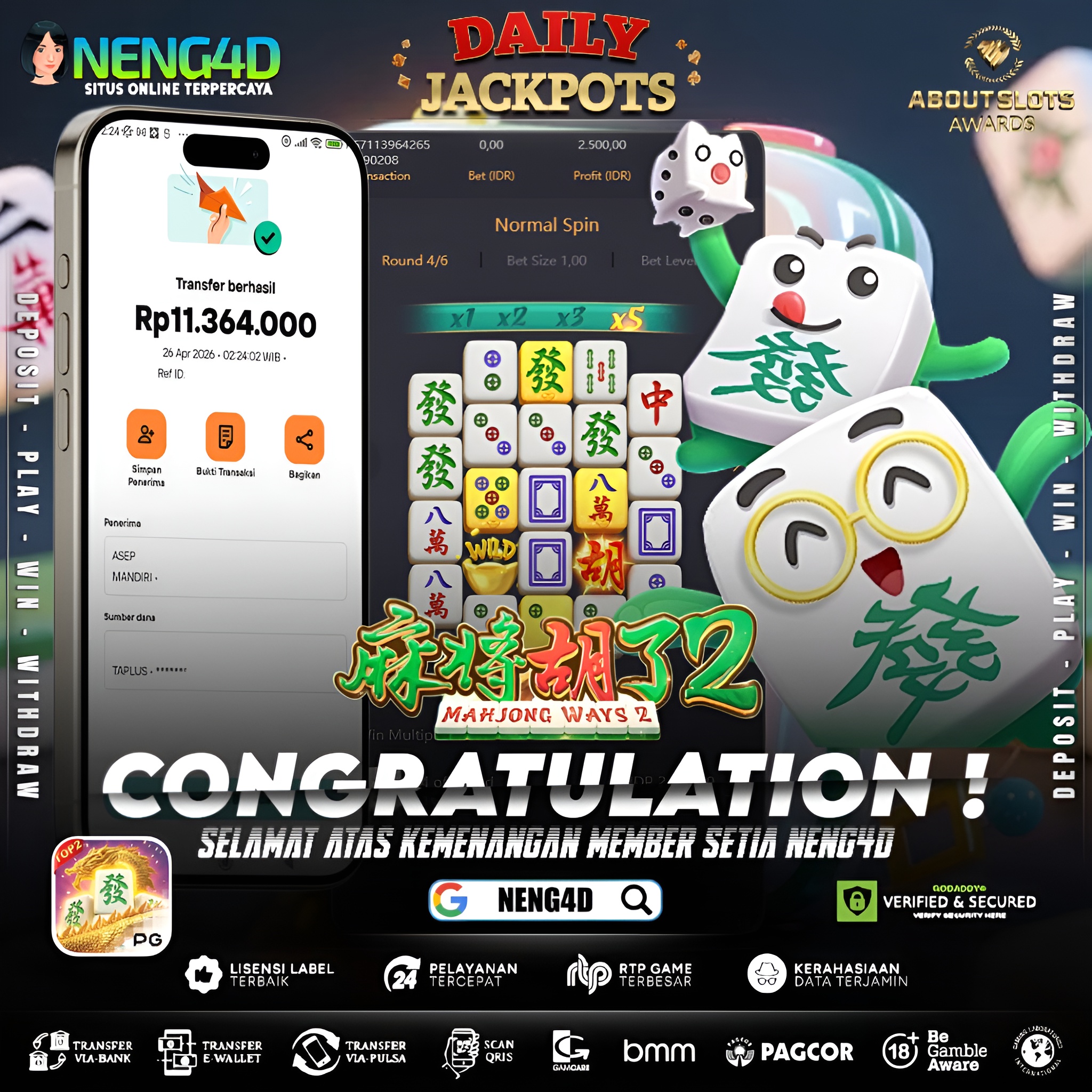 KEMENANGAN 11 JUTA DI MAHJONG WAYS 2