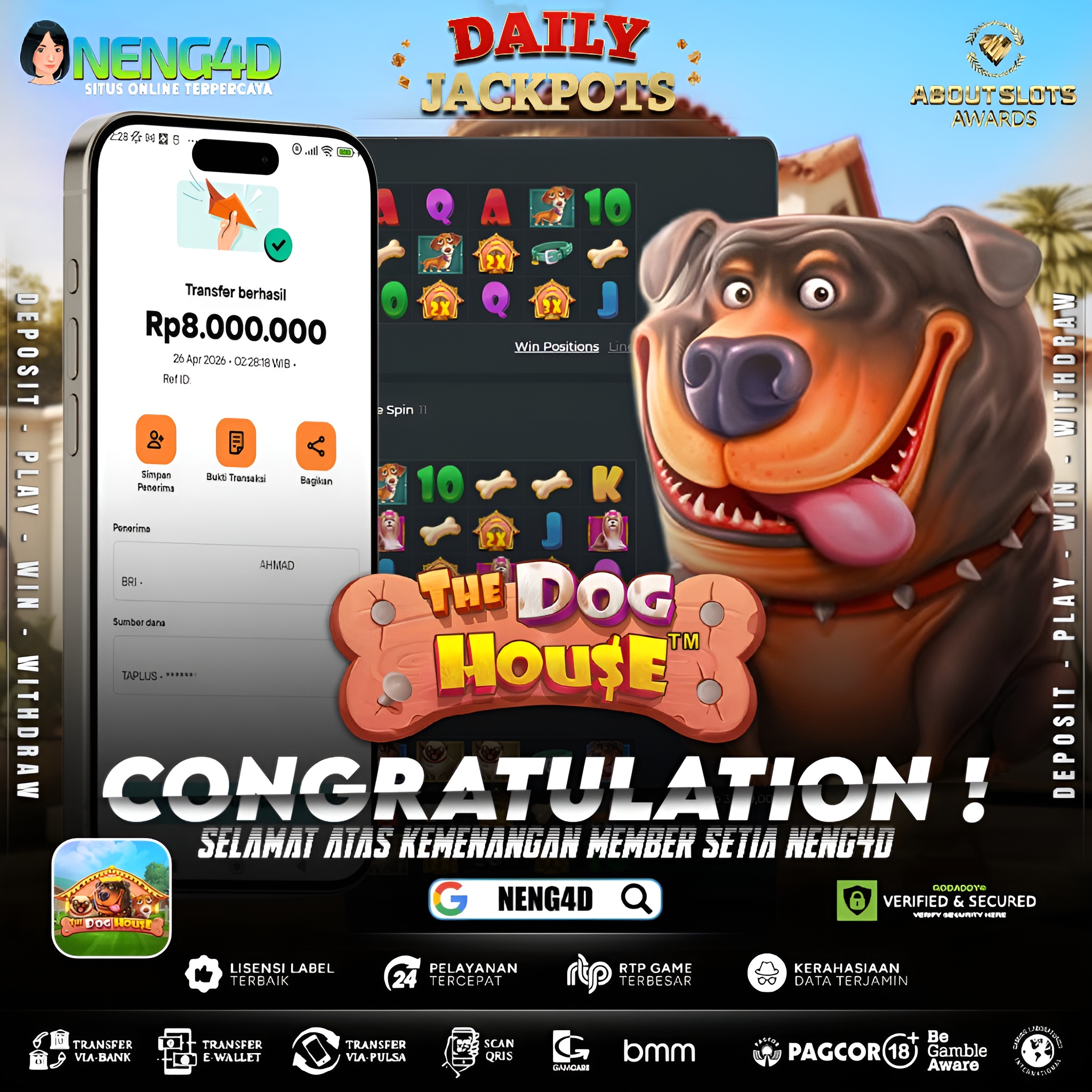 KEMENANGAN 8 JUTA DI THE DOG HOUSE