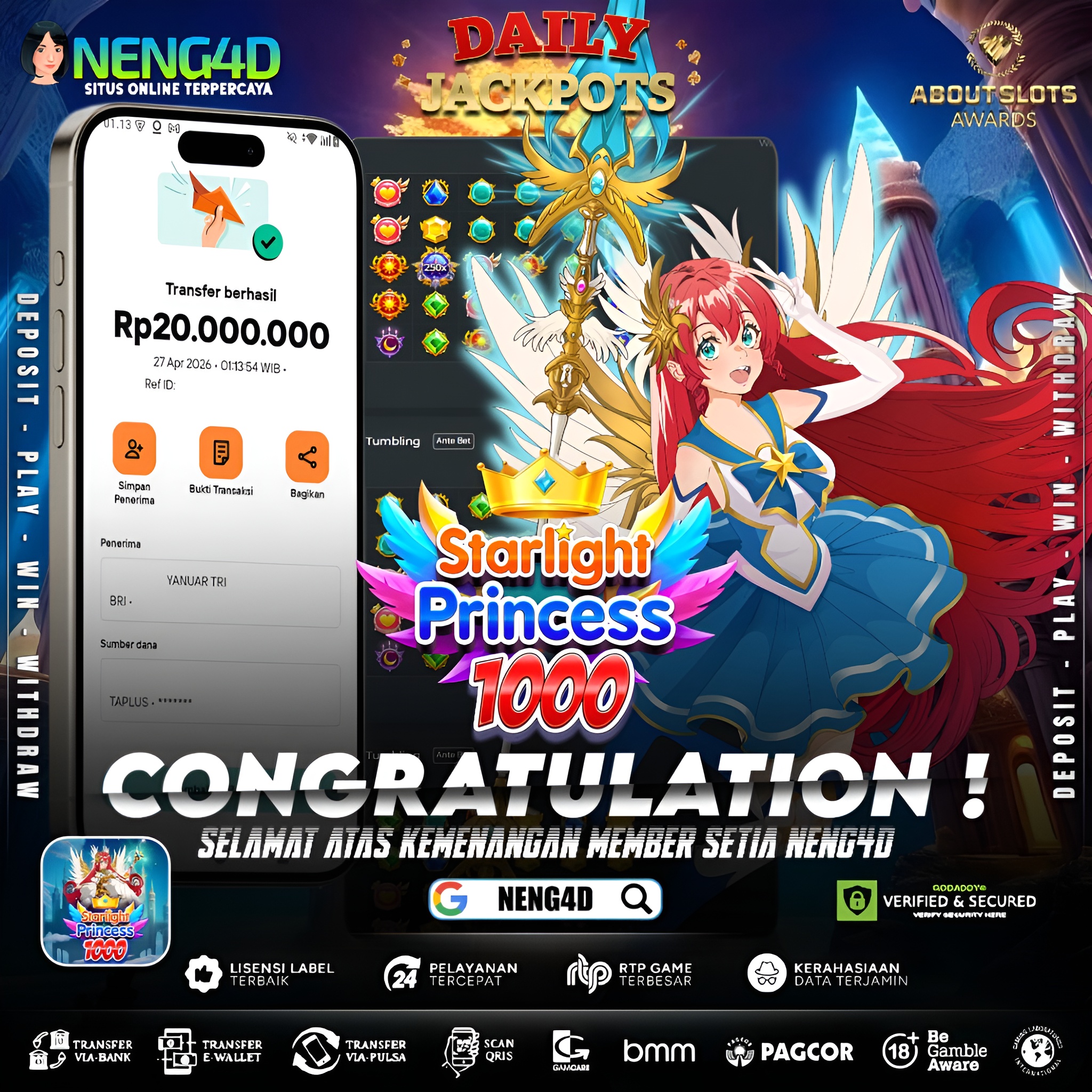 KEMENANGAN 20 JUTA DI STARLIGHT PRINCESS 1000