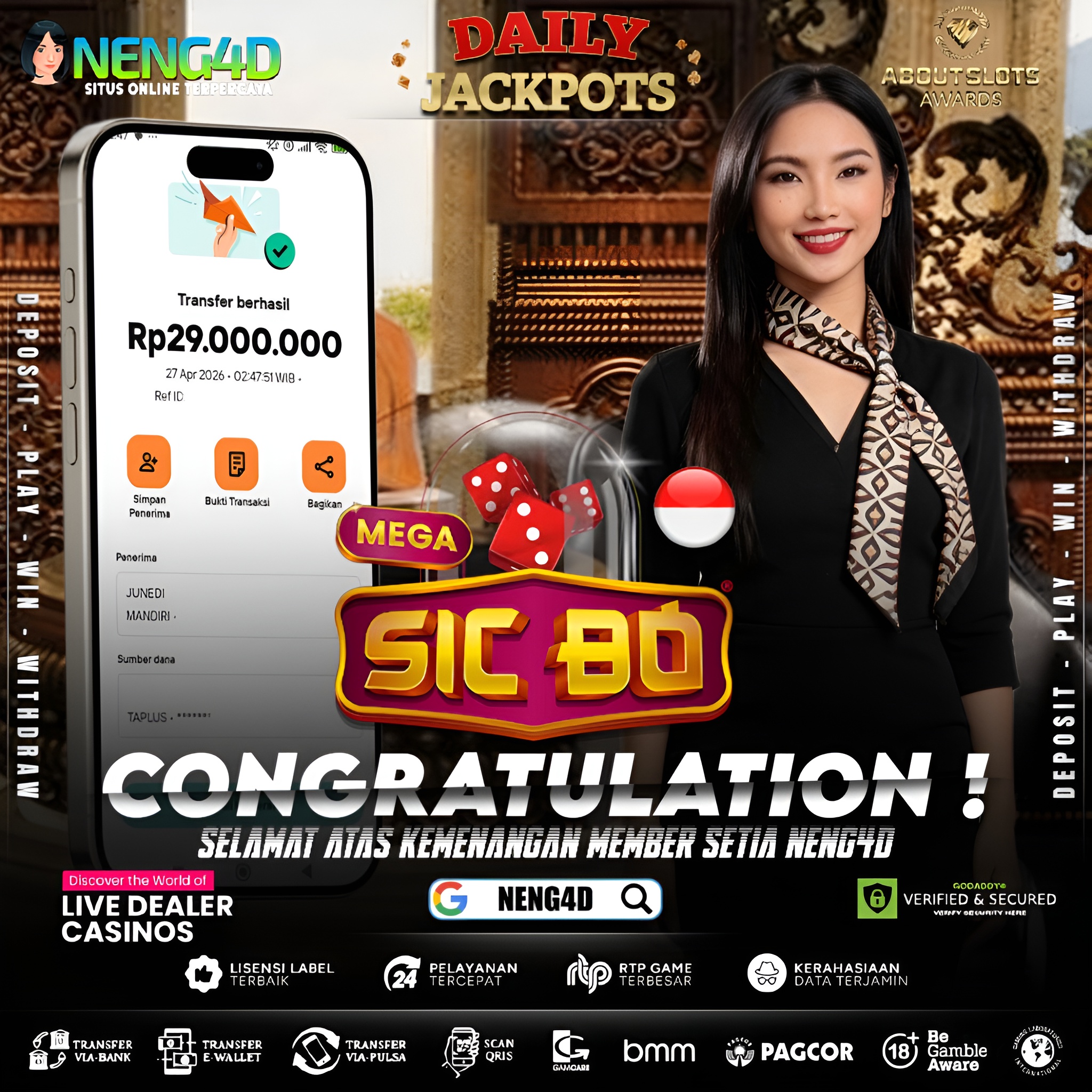 KEMENANGAN 29 JUTA DI LIVE GAMES INDONESIAN MEGA SICBO