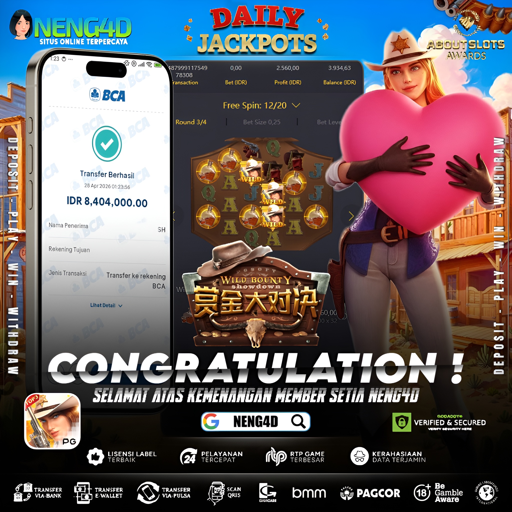 KEMENANGAN 8 JUTA DI WILD BOUNTY SHOWDOWN