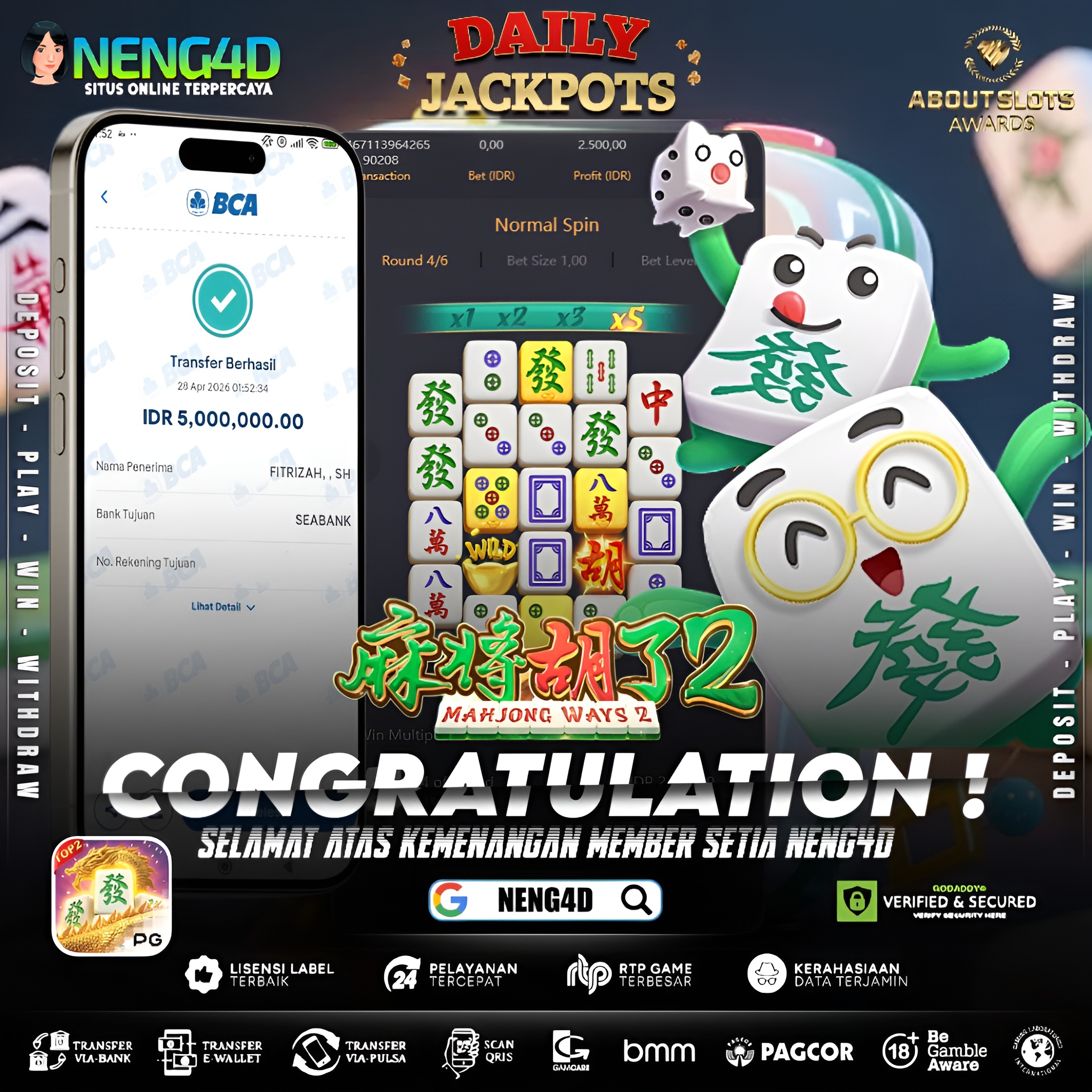 KEMENANGAN 5 JUTA DI MAHJONG WAYS 2