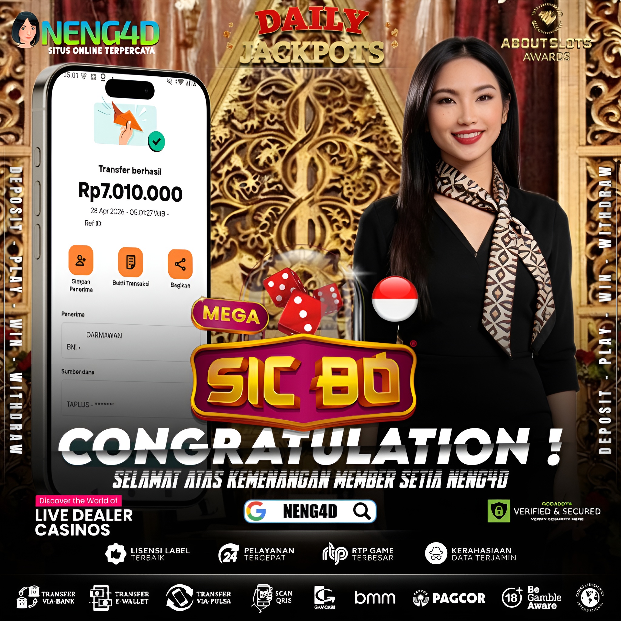 KEMENANGAN 7 JUTA DI LIVE CASINO INDONESIAN MEGA SICBO